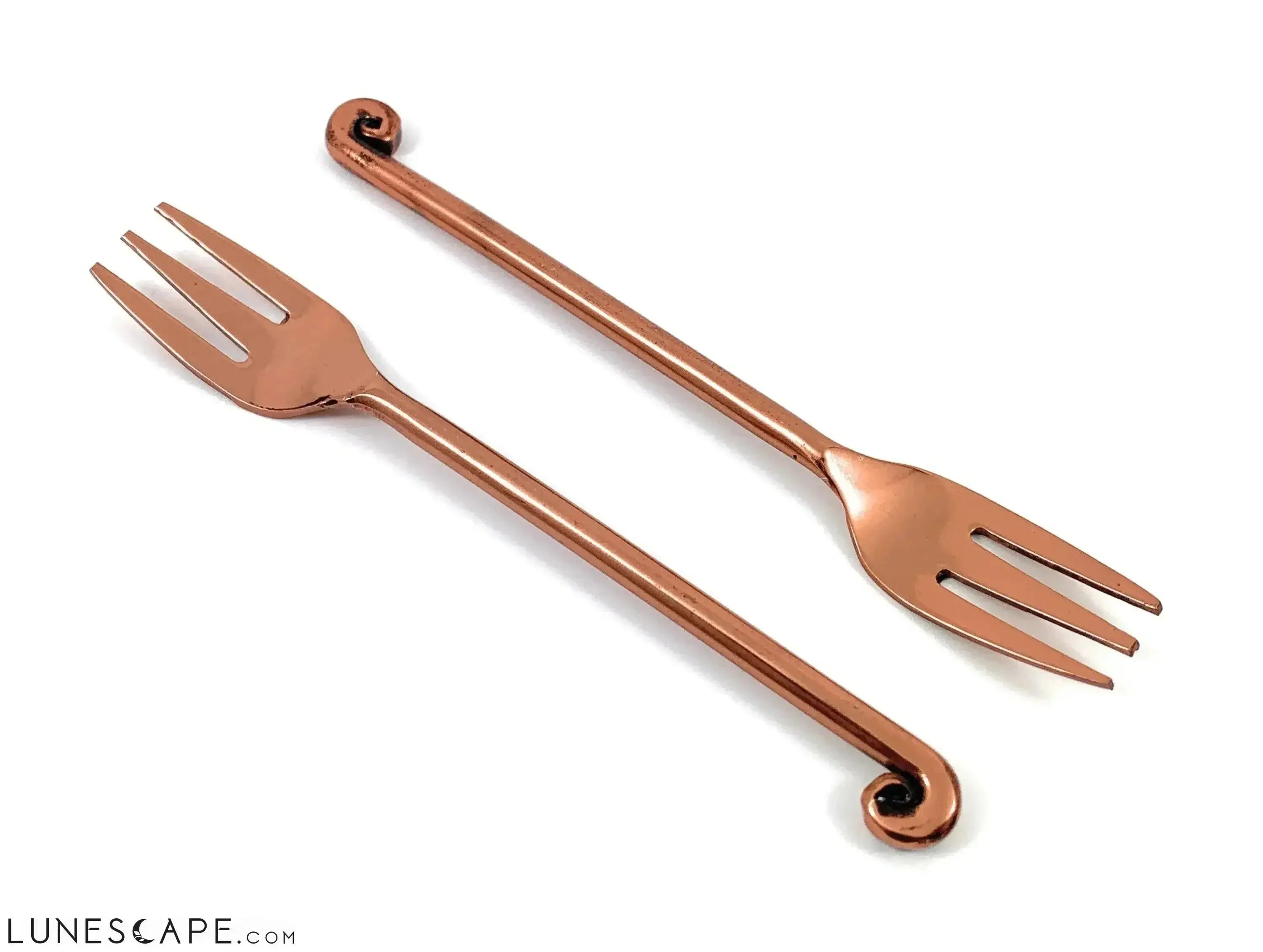 Artisan Copper Appetizer Forks - 6 Piece Set LUNESCAPE