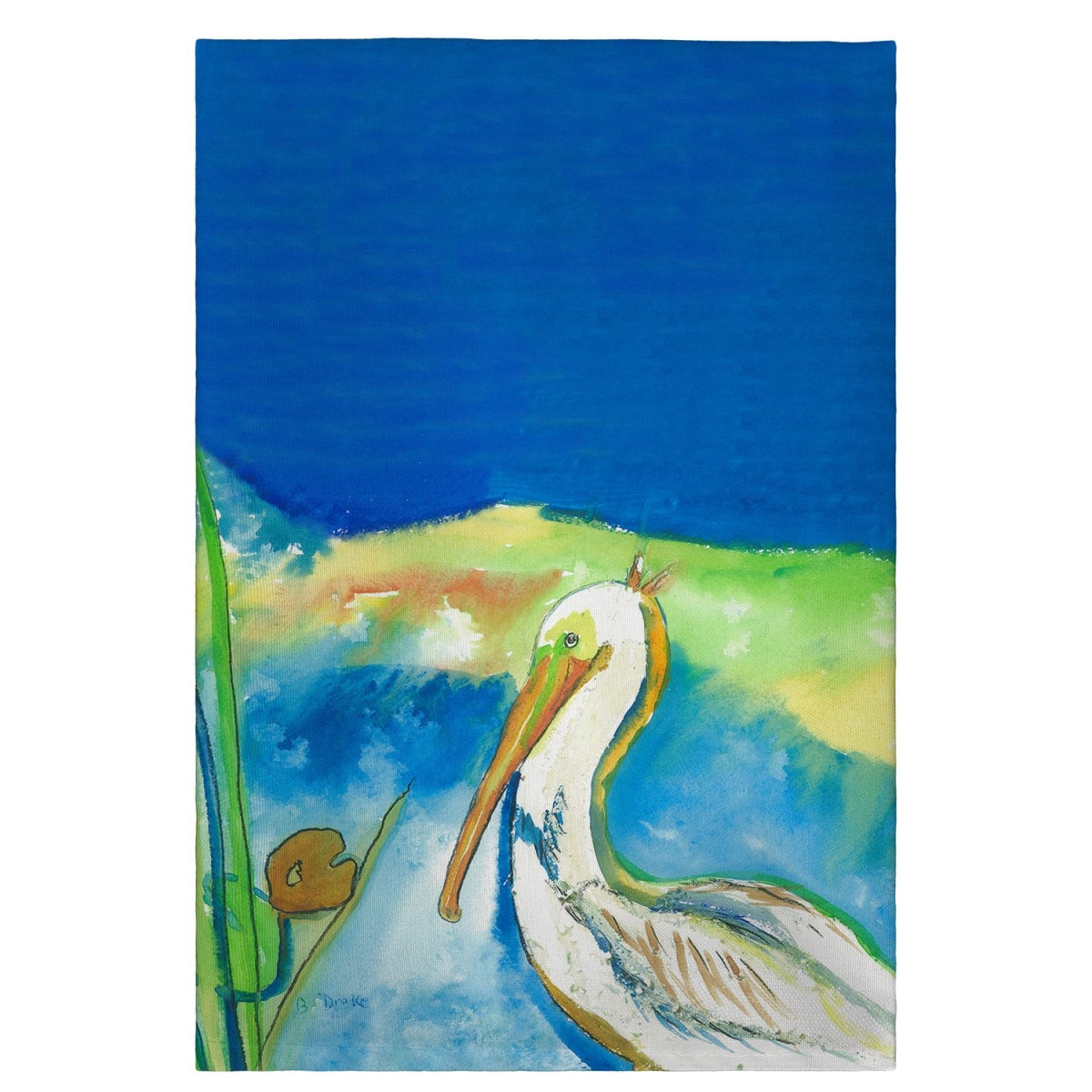 Betsy Drake GT138 White Pelican Guest Towel - 20 x 20 in. LUNESCAPE