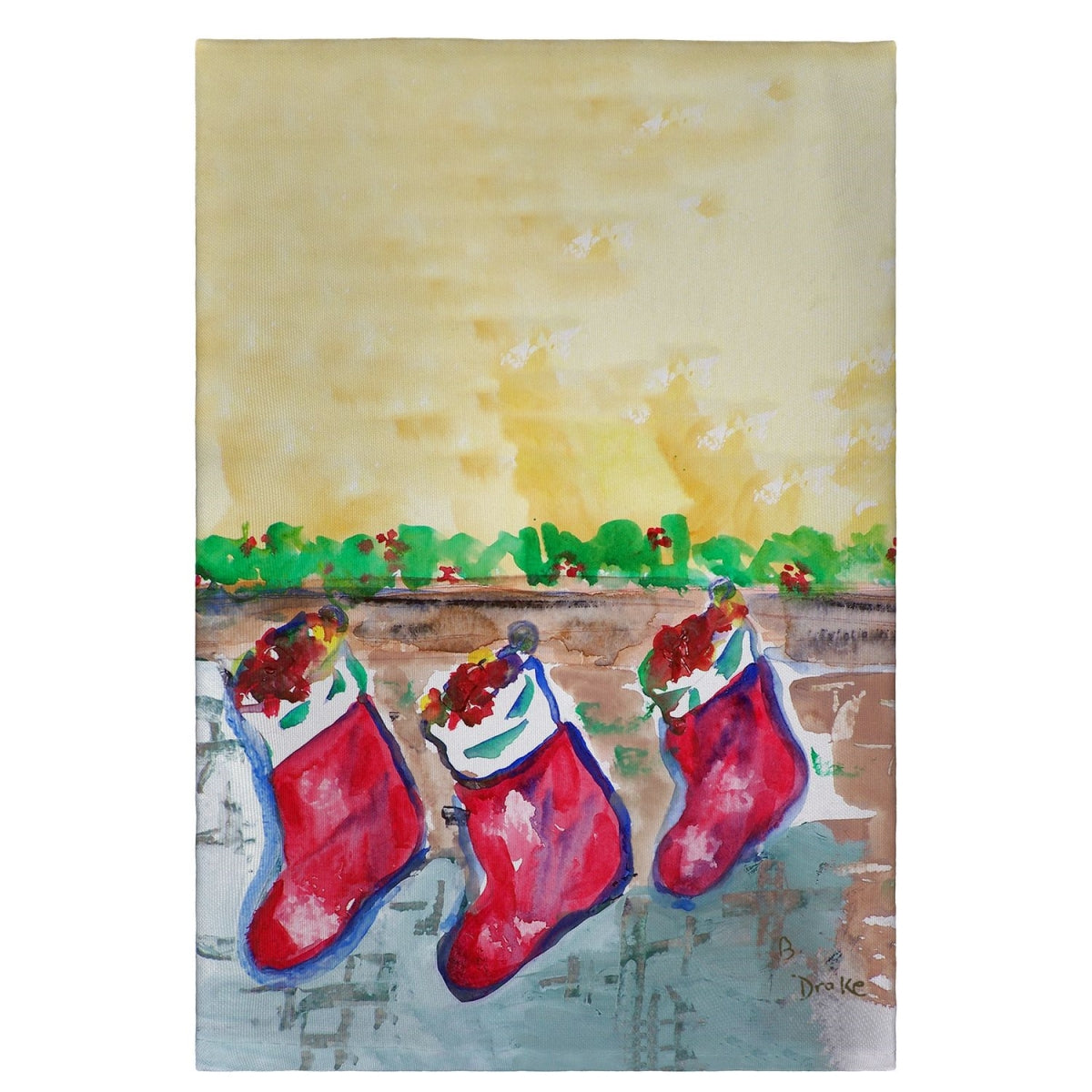 Betsy Drake GT279 Christmas Stockings Guest Towel - 20 x 20 in. LUNESCAPE
