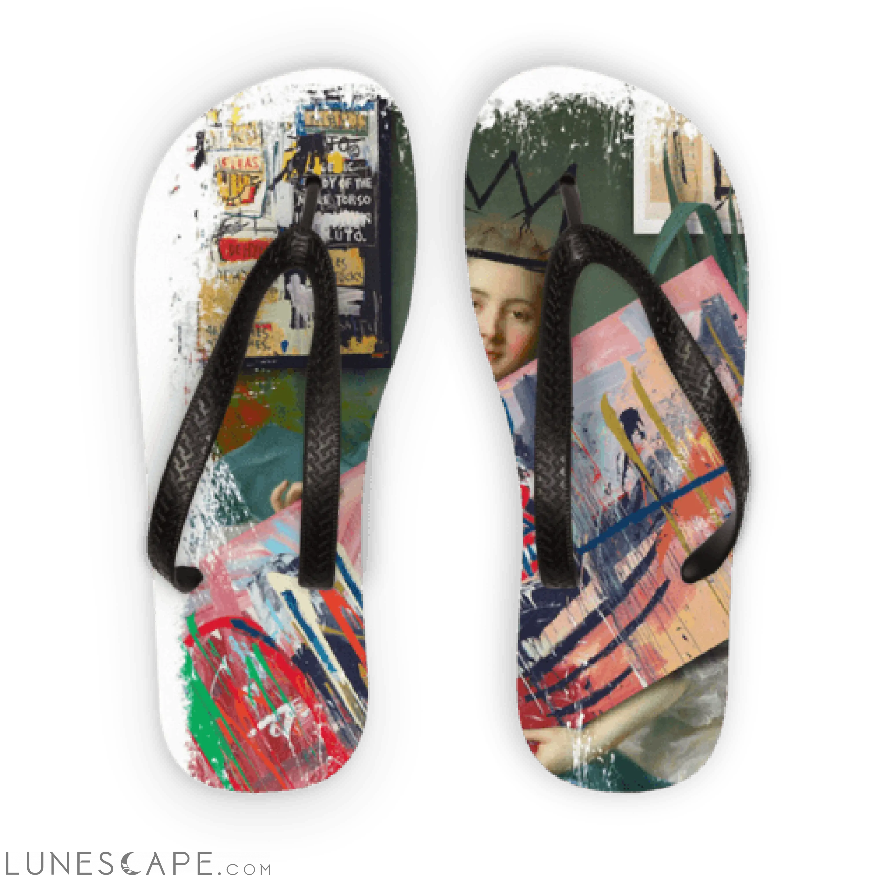 Basquiat Adult Flip Flops LUNESCAPE