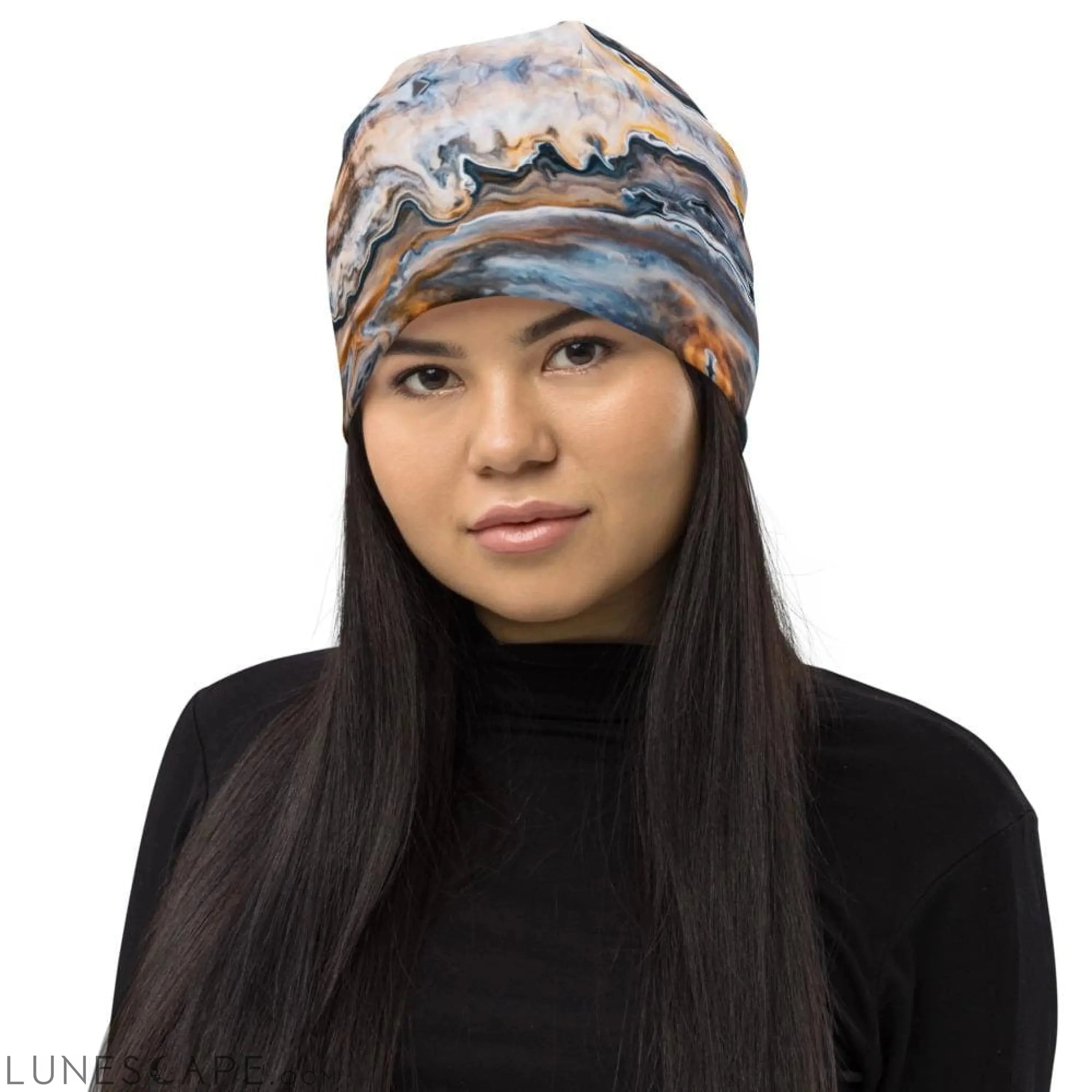 Beanie Hat - Blue Swirl Style Slouchy Beanie Men/women LUNESCAPE