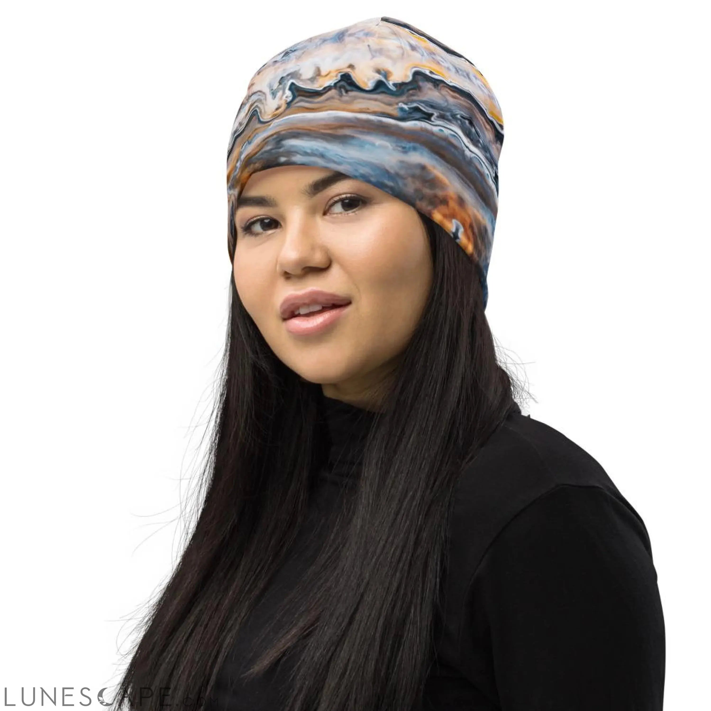 Beanie Hat - Blue Swirl Style Slouchy Beanie Men/women LUNESCAPE