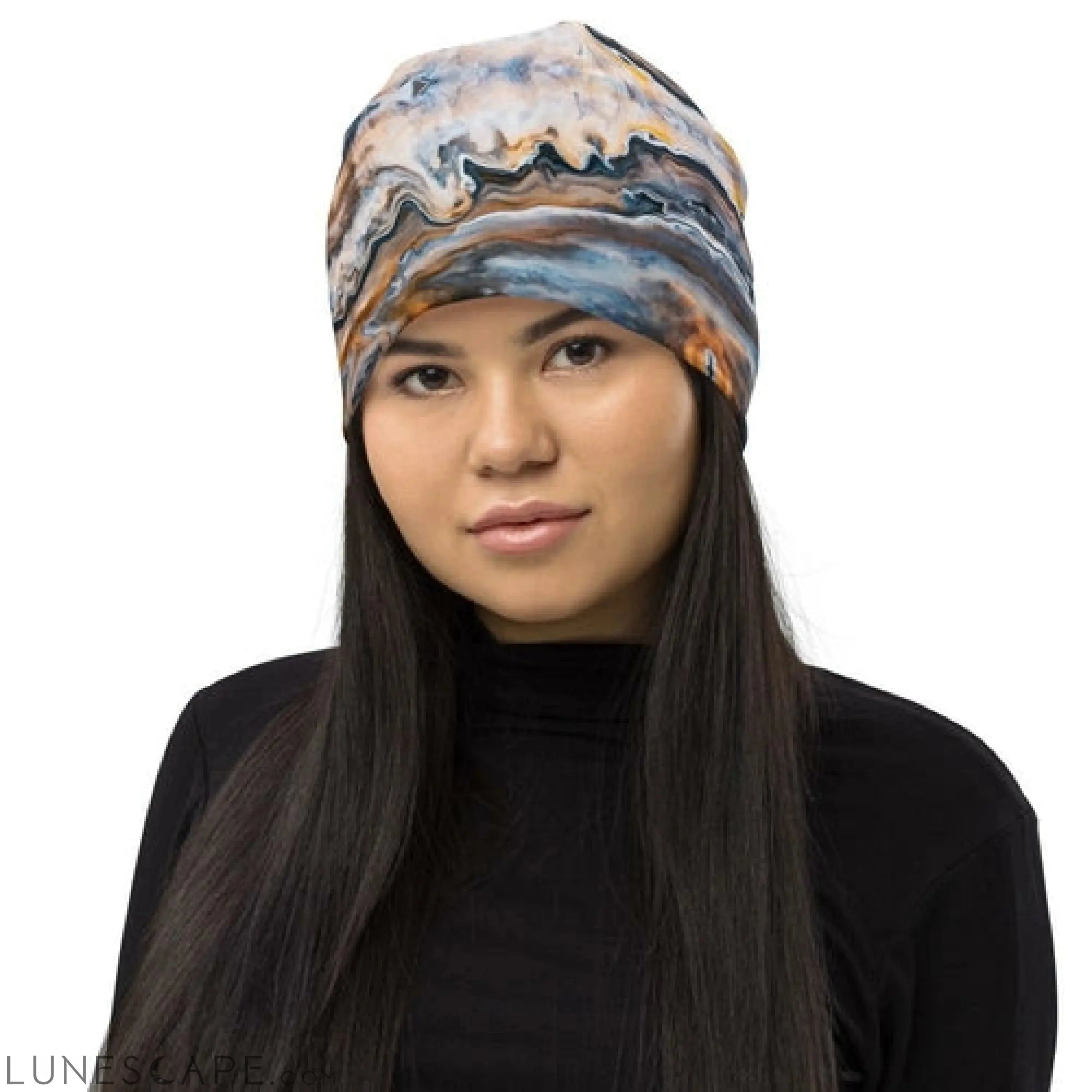 Beanie Hat - Blue Swirl Style Slouchy Beanie Men/women LUNESCAPE