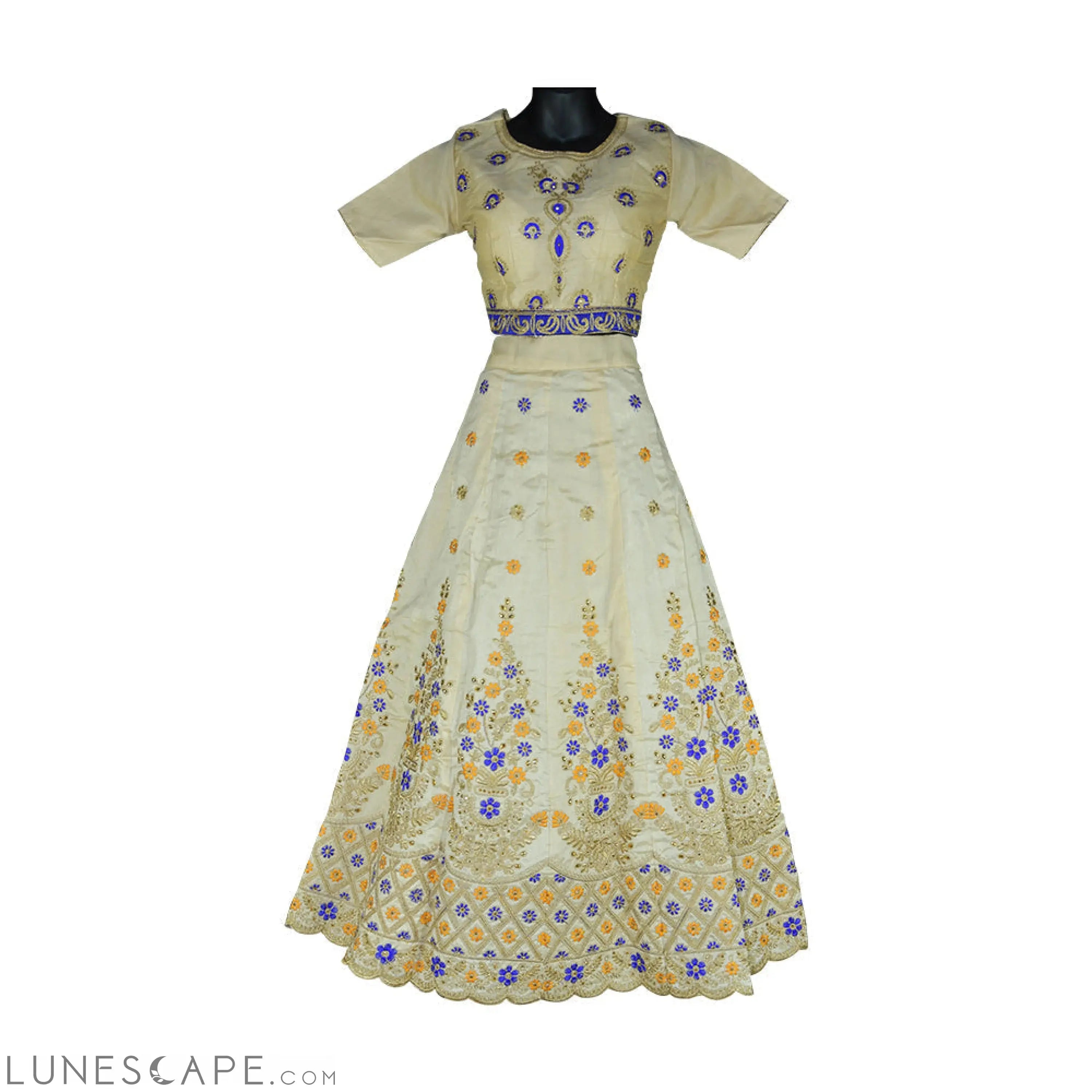 Beige Embroidered Lehenga With Intricate Details LUNESCAPE