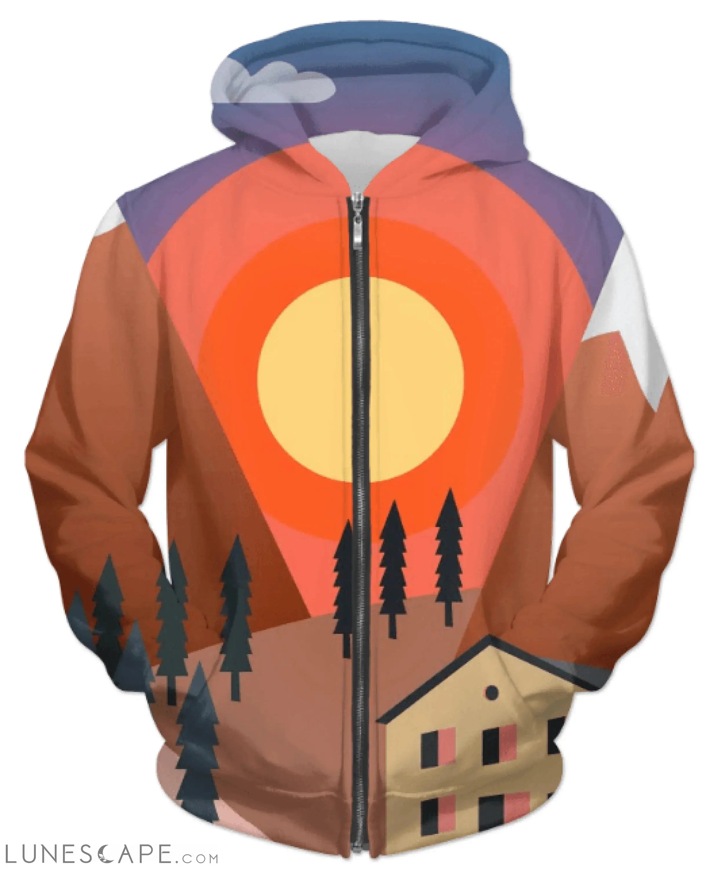 Blazing Sun Zipper Hoodie LUNESCAPE