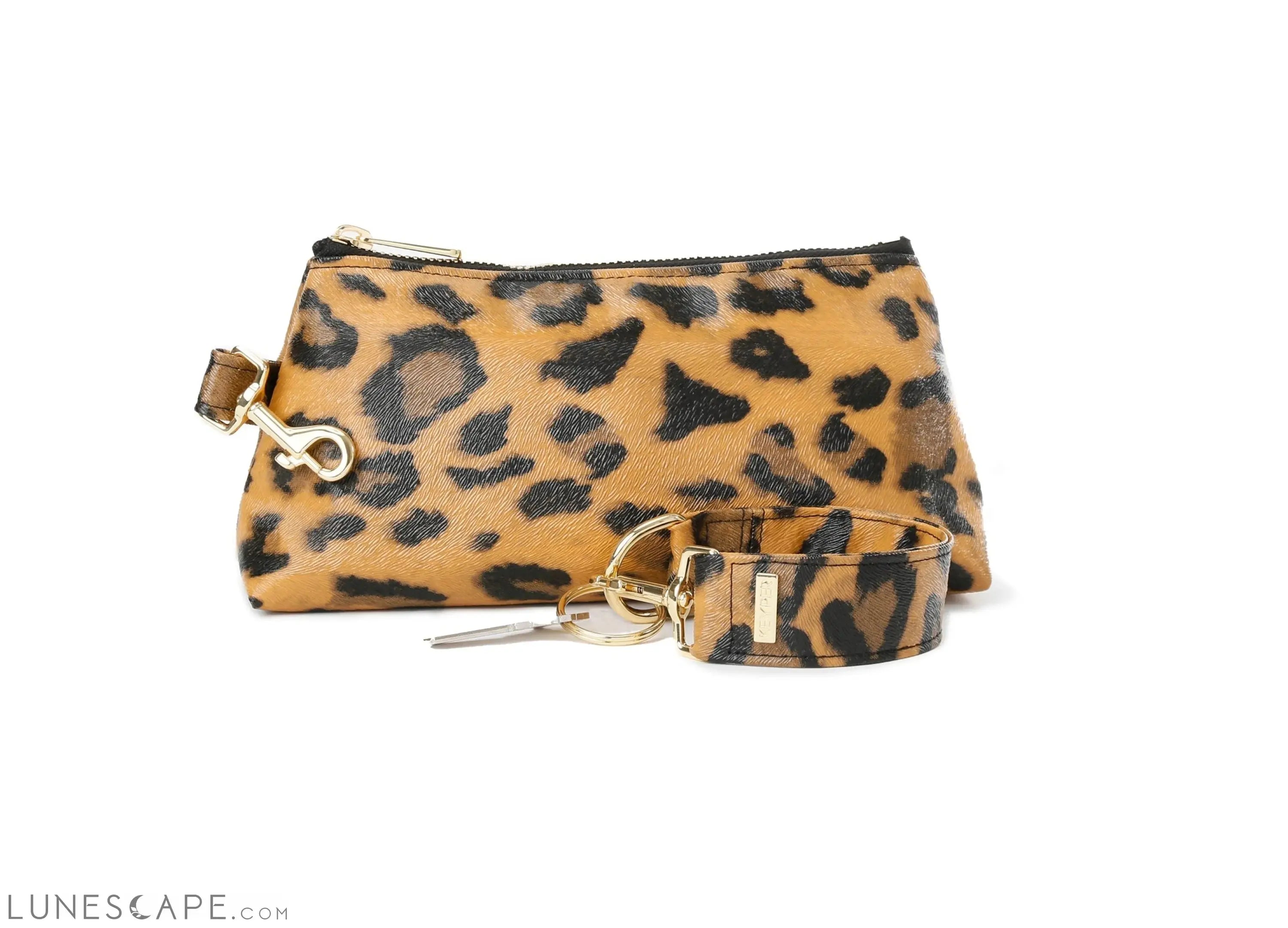 Brown Leopard Vegan Leather 2-Piece WRISTLET SET LUNESCAPE