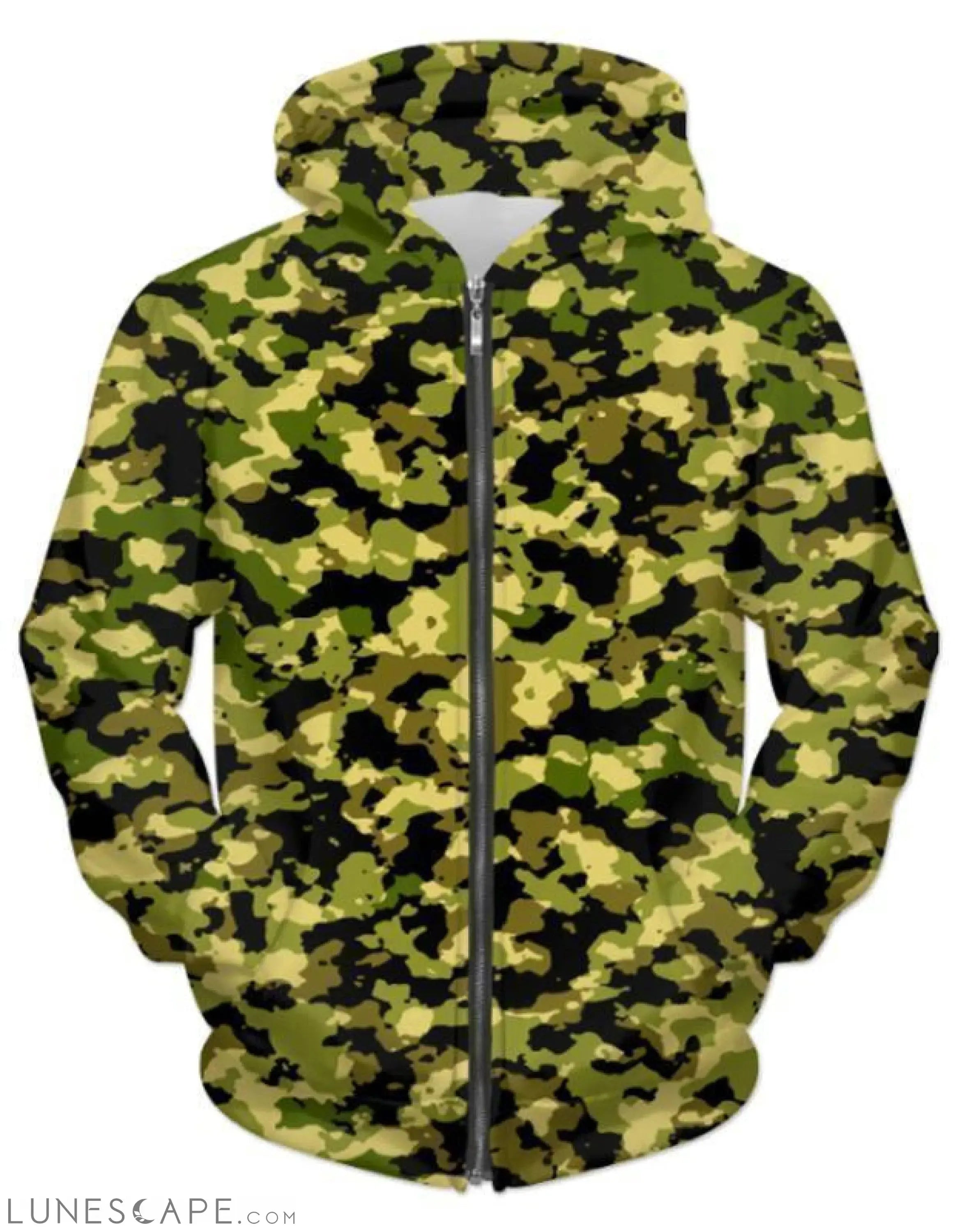 Camouflage  Zipped Fleece Jacket LUNESCAPE