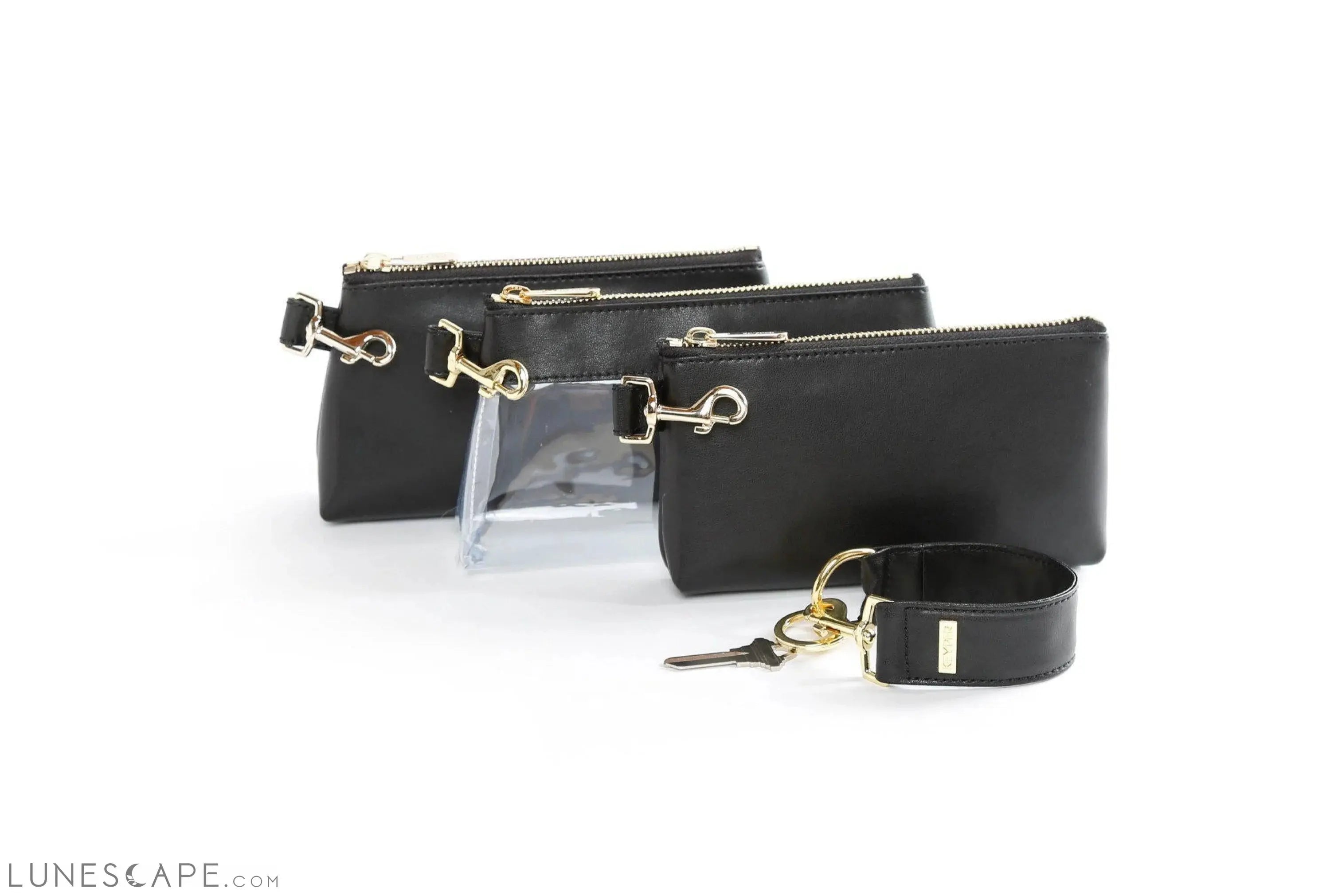 Classic Black PREMIUM LEATHER WRISTLET SET LUNESCAPE