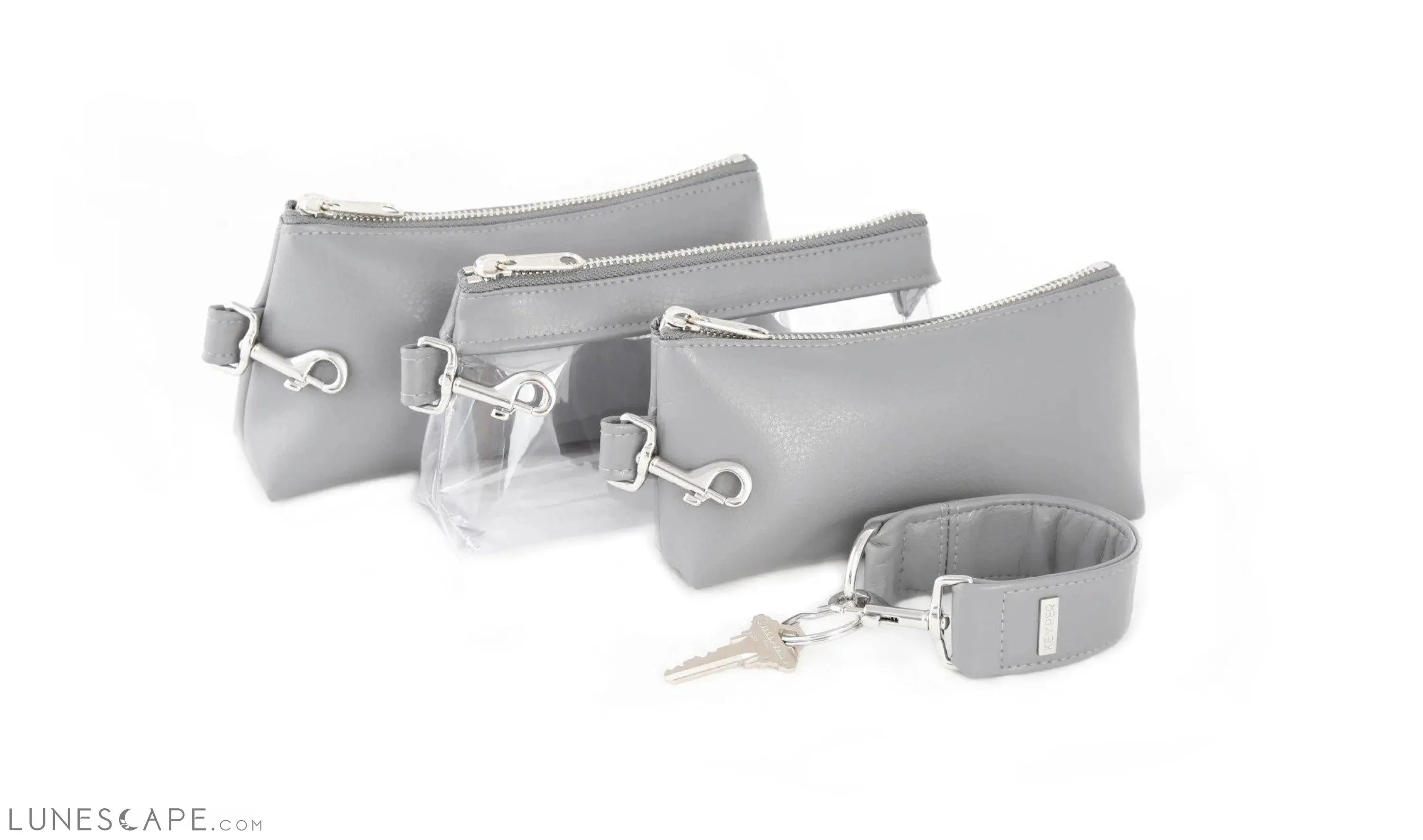 Cool Grey Vegan Leather WRISTLET SET LUNESCAPE