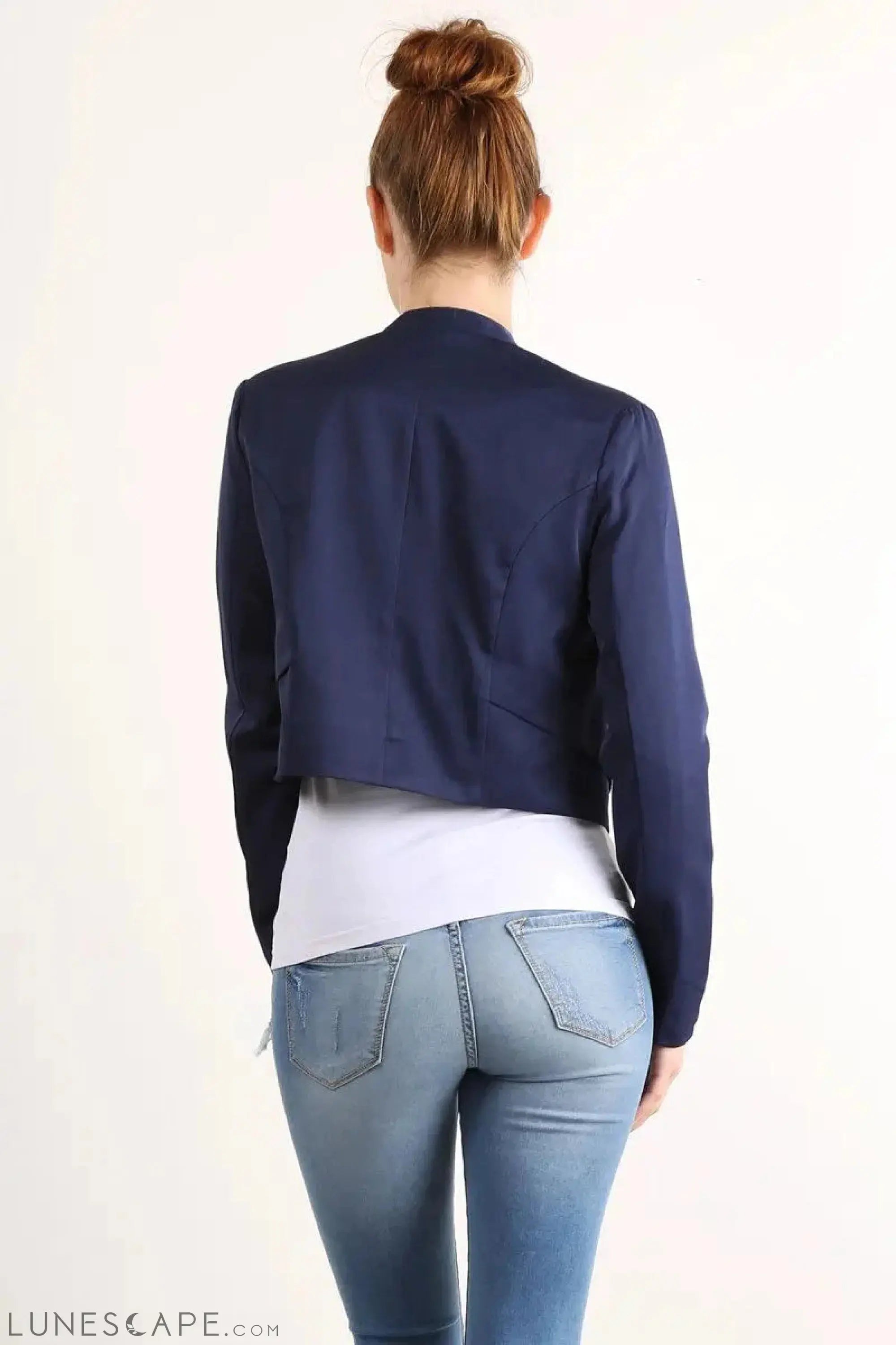 Cropped Blazer - Navy LUNESCAPE