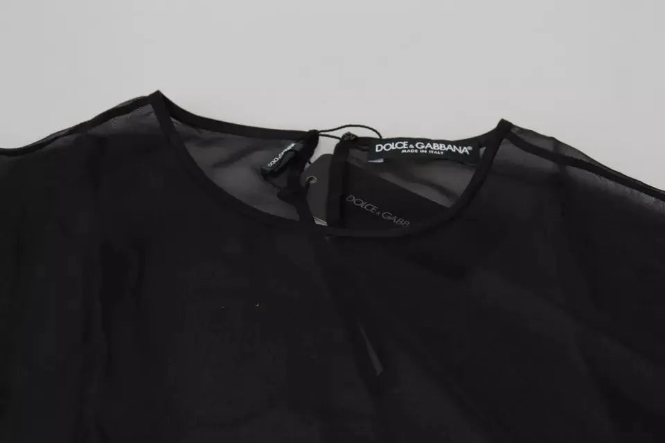 Dolce & Gabbana Black Mesh Transparent Blouse Pullover Top LUNESCAPE