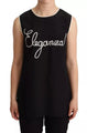 Dolce & Gabbana Black Silk Eleganza Print Sleeveless Tank Top LUNESCAPE