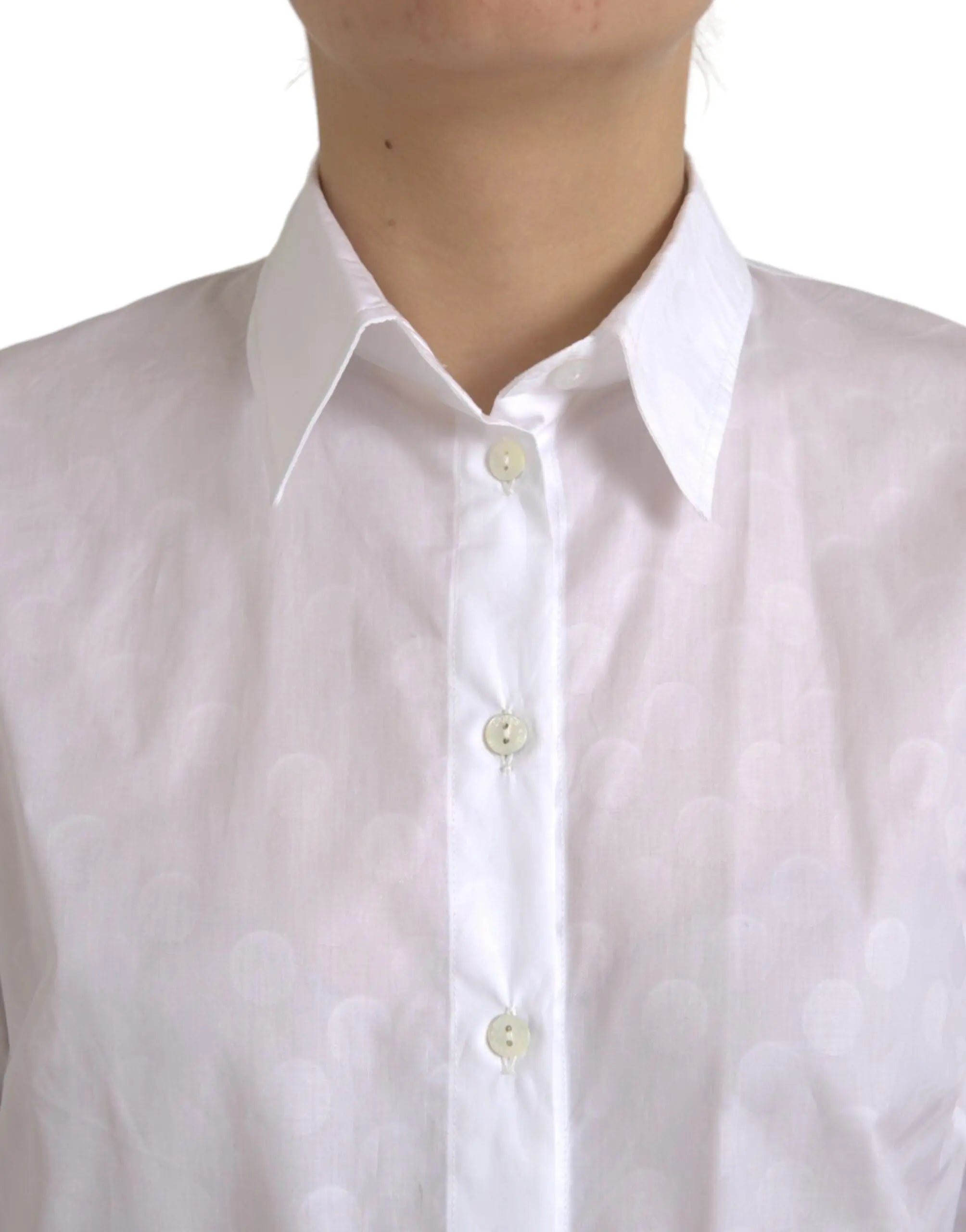 Dolce & Gabbana White Collared Short Sleeve Polo Shirt Top LUNESCAPE