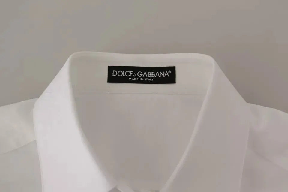 Dolce & Gabbana White Cotton Collared Formal Dress Shirt Top LUNESCAPE