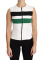 Dolce & Gabbana White Striped Cotton Sleeveless Top T-shirt LUNESCAPE