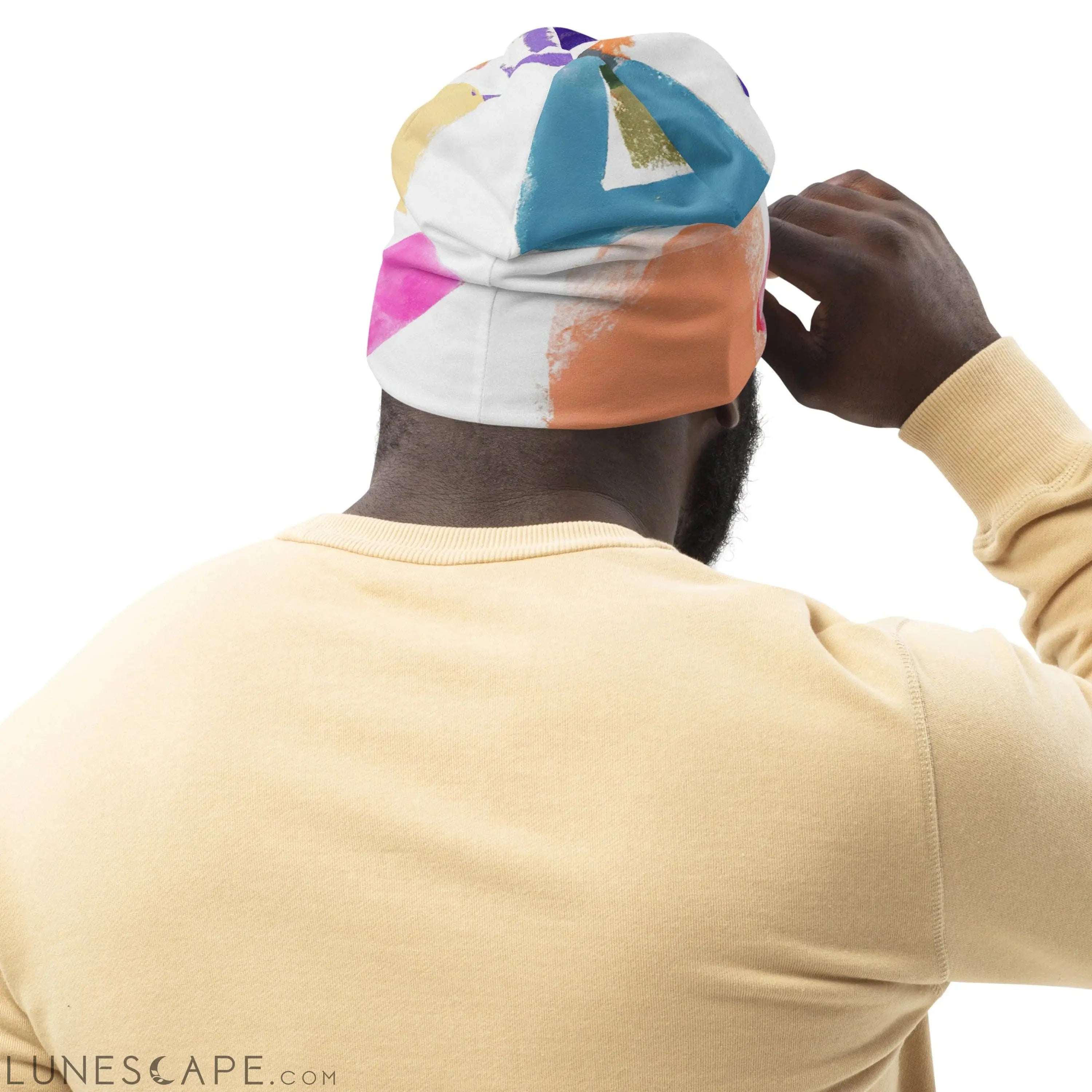Double-layered Beanie Hat Pastel Pattern LUNESCAPE