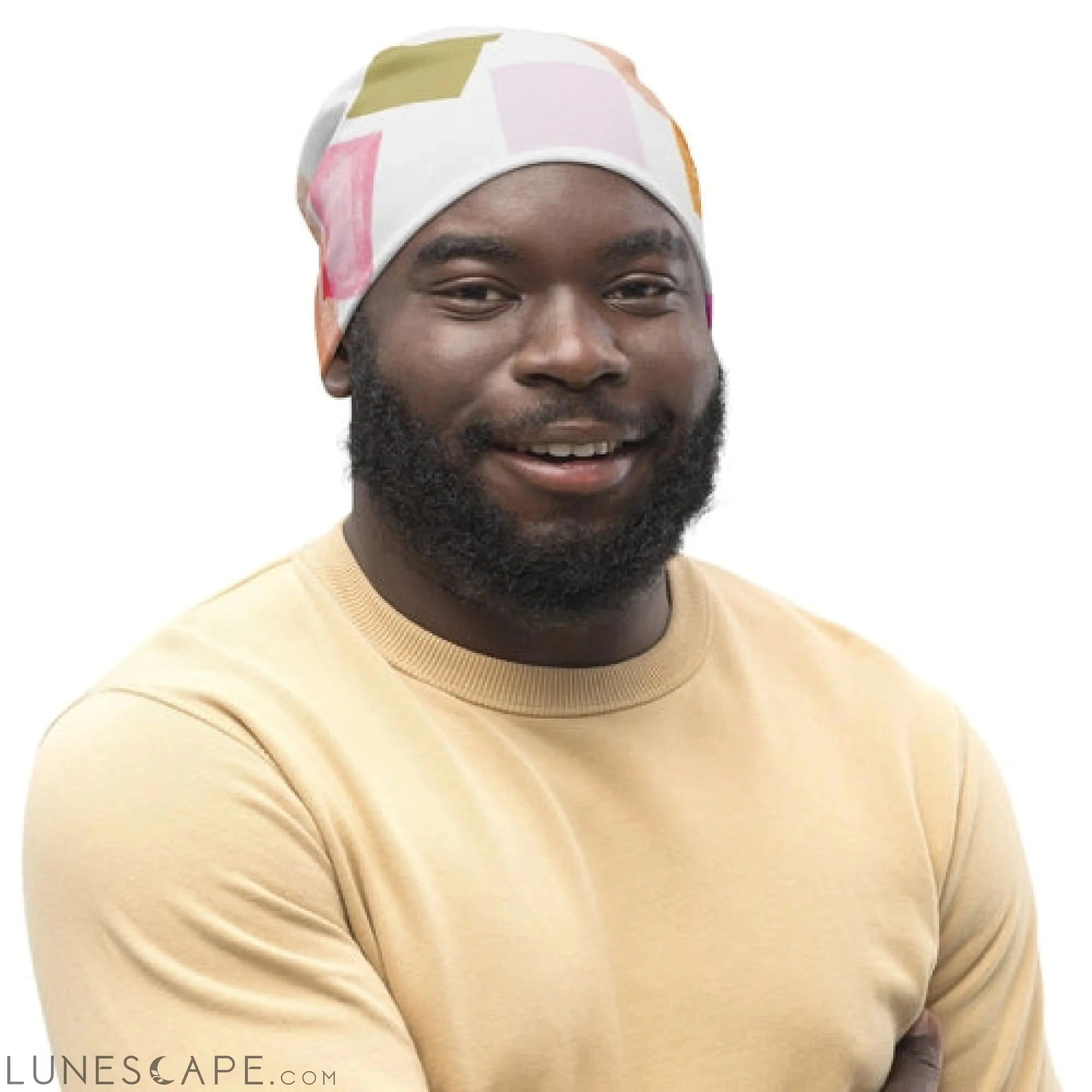 Double-layered Beanie Hat Pastel Pattern LUNESCAPE