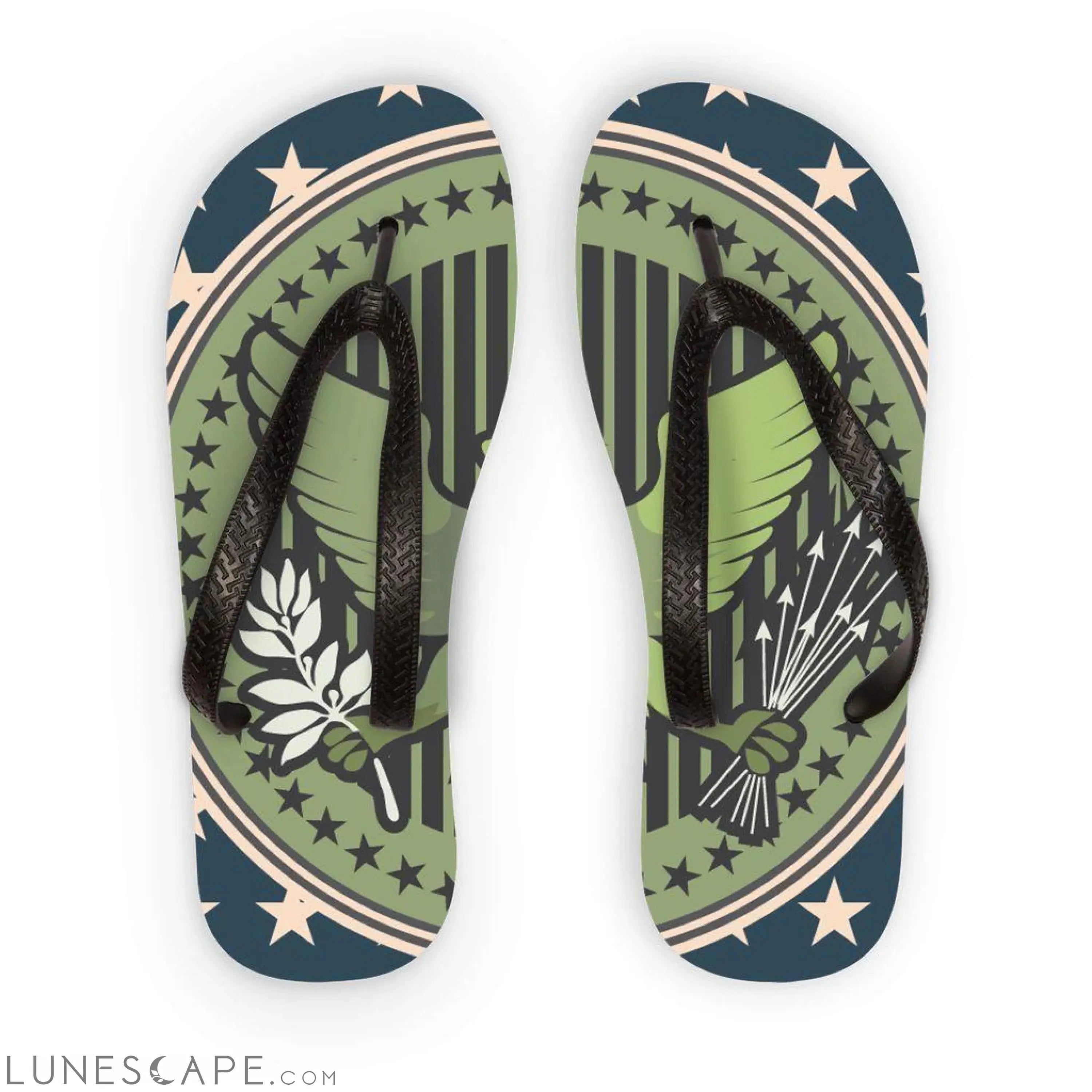Eagle Seal Flip Flops LUNESCAPE