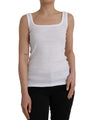 Ermanno Scervino White Cotton Sleevelesss Tank Casual Top LUNESCAPE