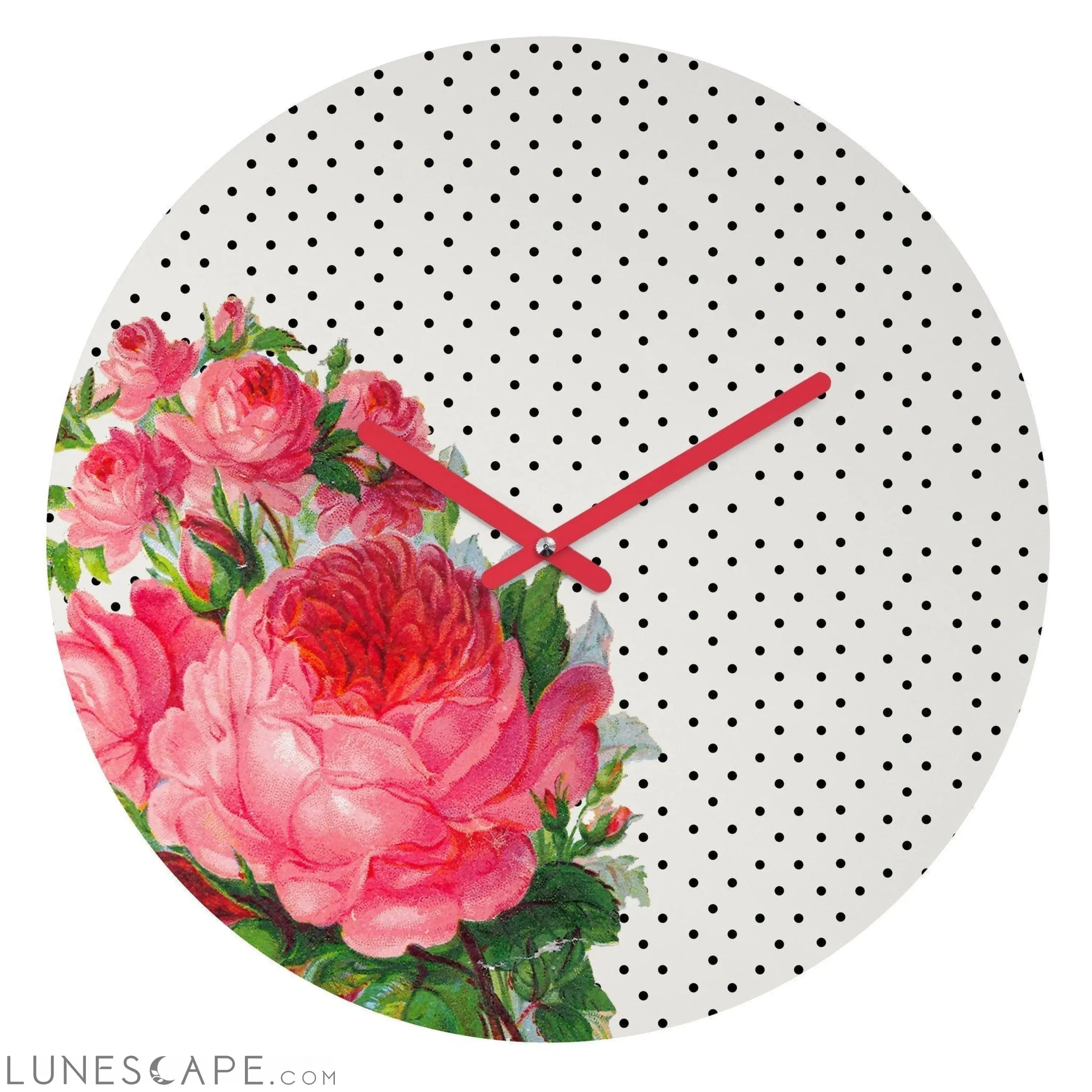 FLORAL DOTS WALL CLOCK LUNESCAPE