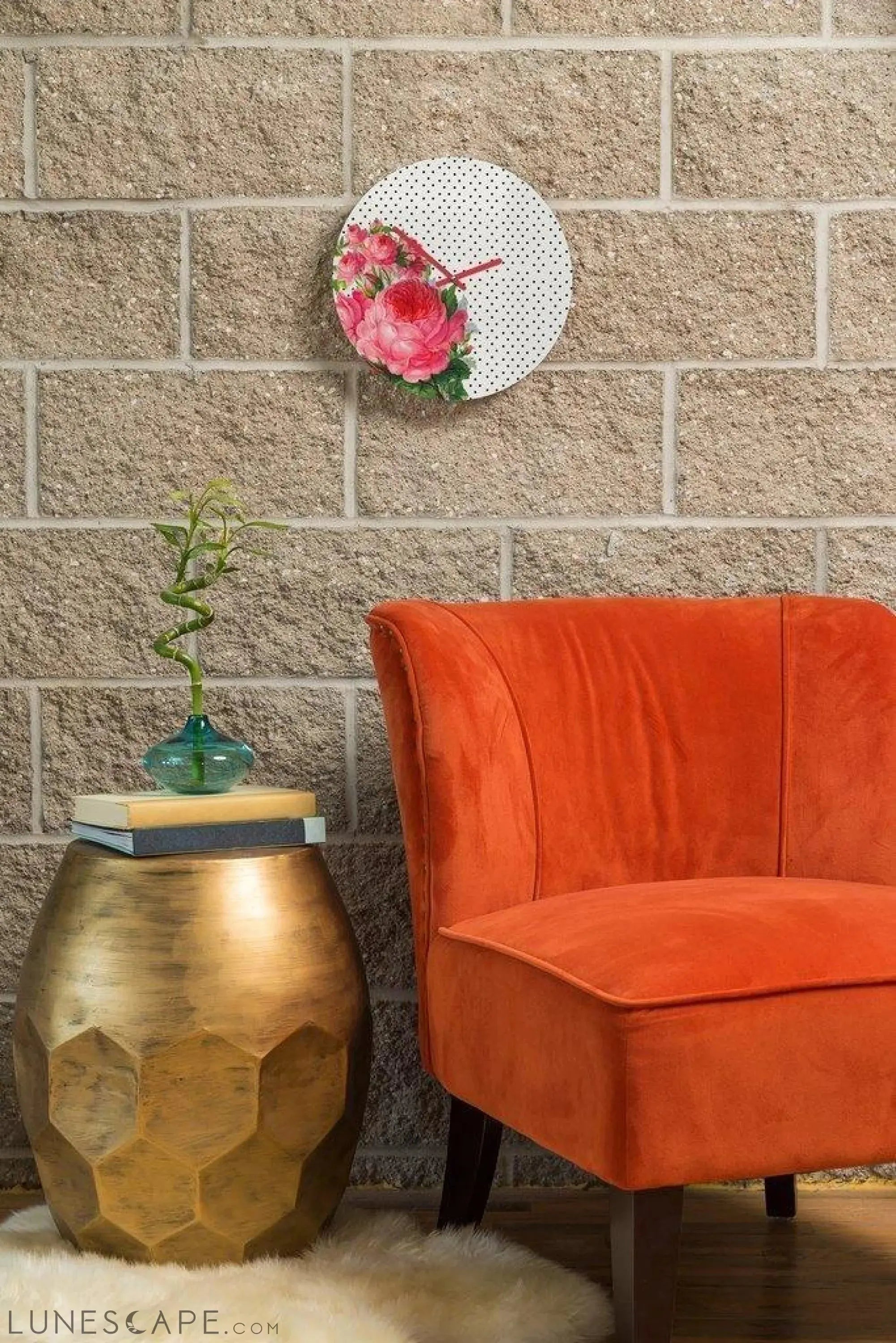 FLORAL DOTS WALL CLOCK LUNESCAPE