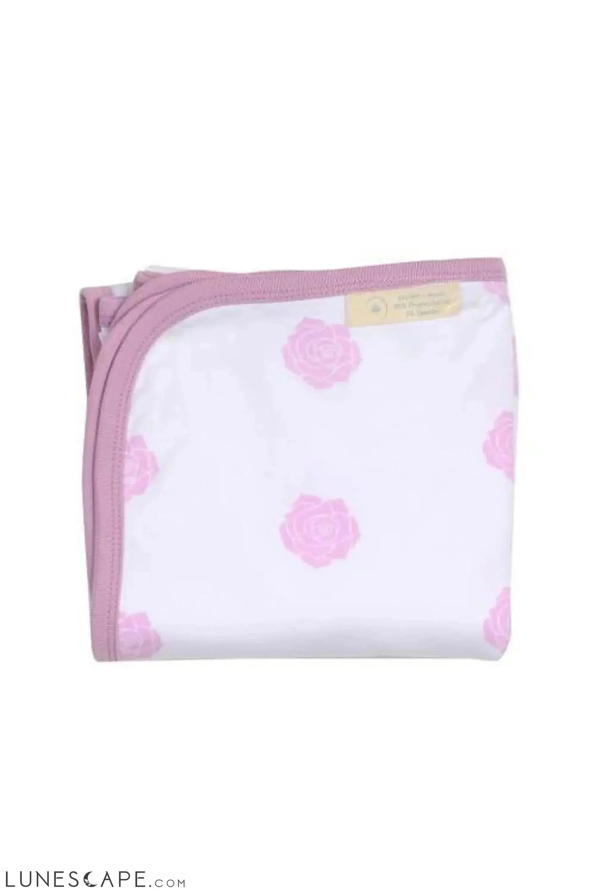 "Forever" Organic Baby Blanket -Pink Rose LUNESCAPE