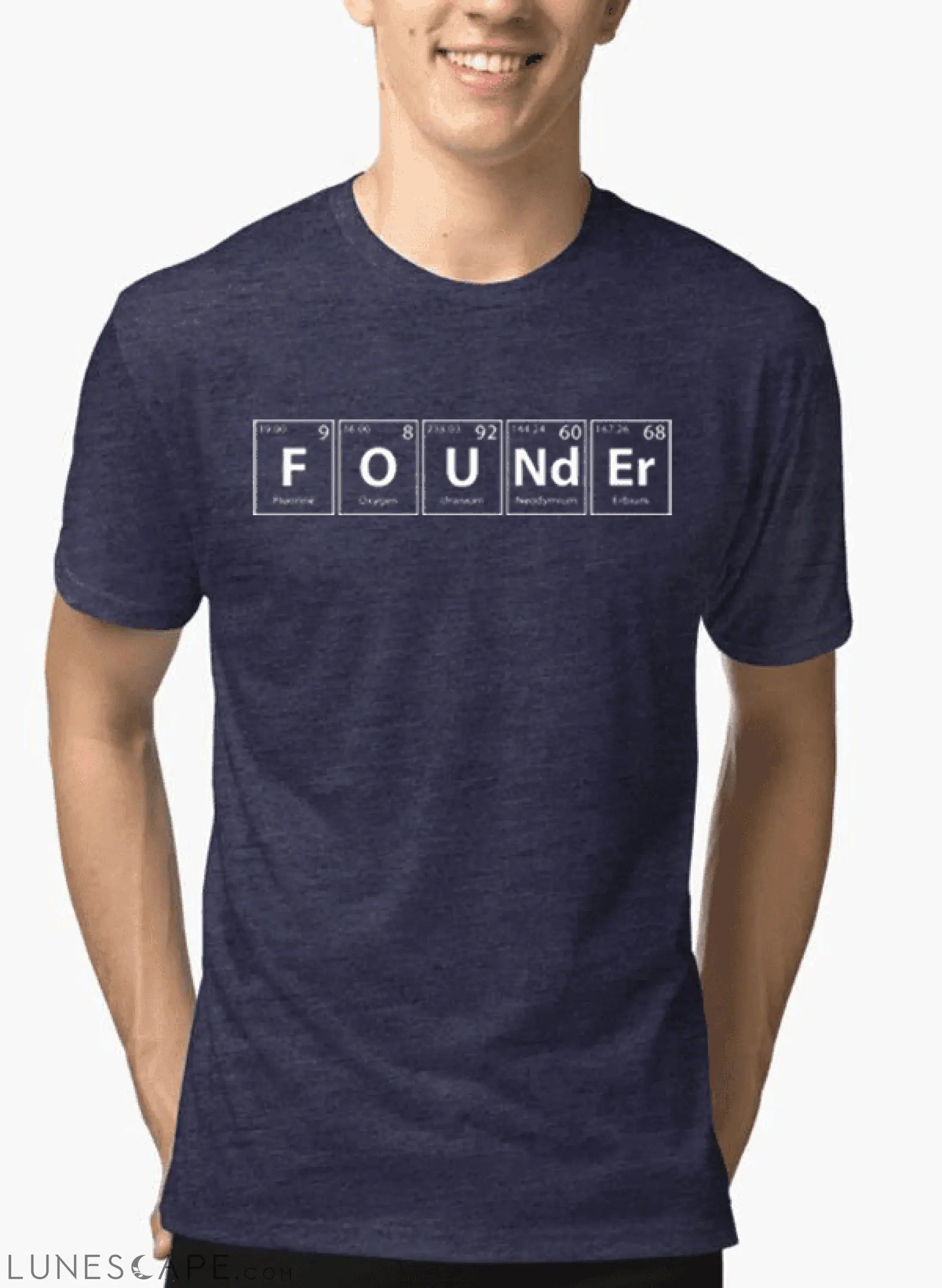 Founder Half Sleeves Melange T-shirt LUNESCAPE