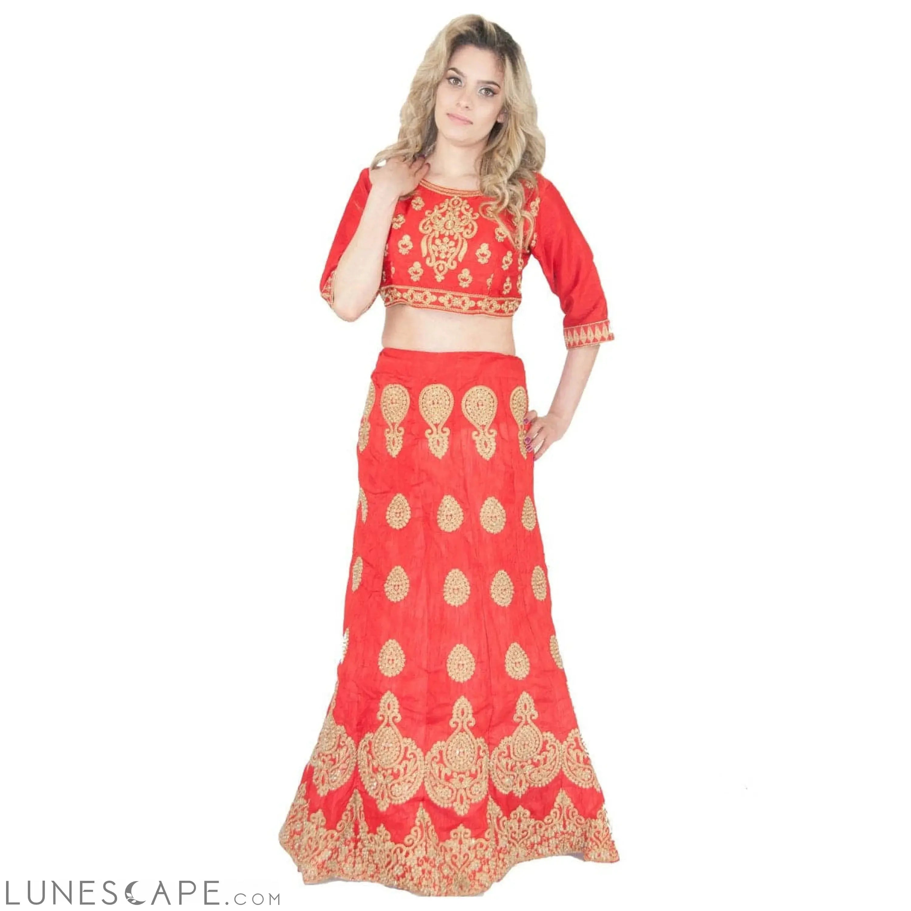 Gold Embroidered Lehenga Choli LUNESCAPE