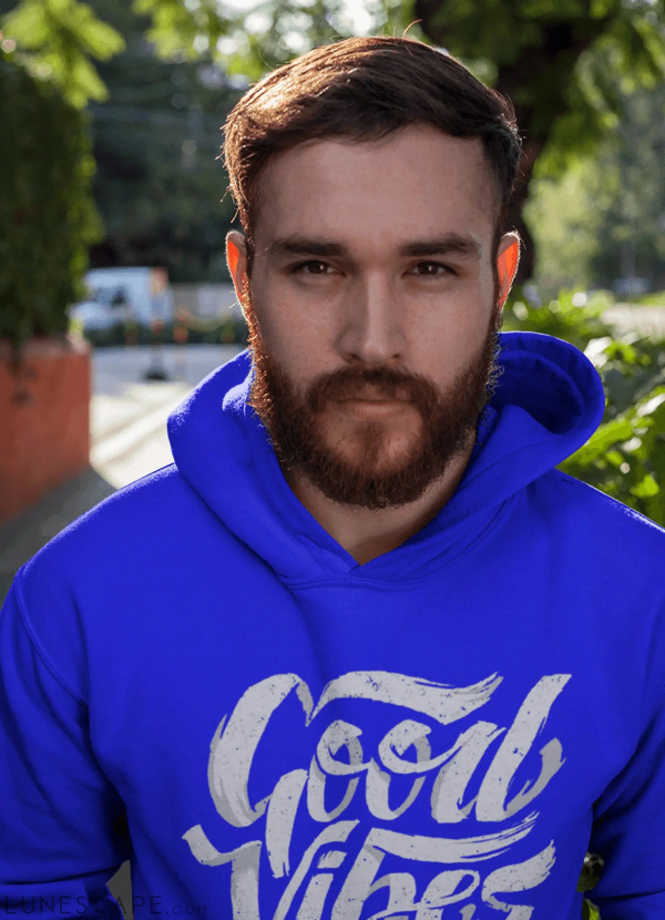 Good Vibes Hooded Sweatshirt - Blue LUNESCAPE