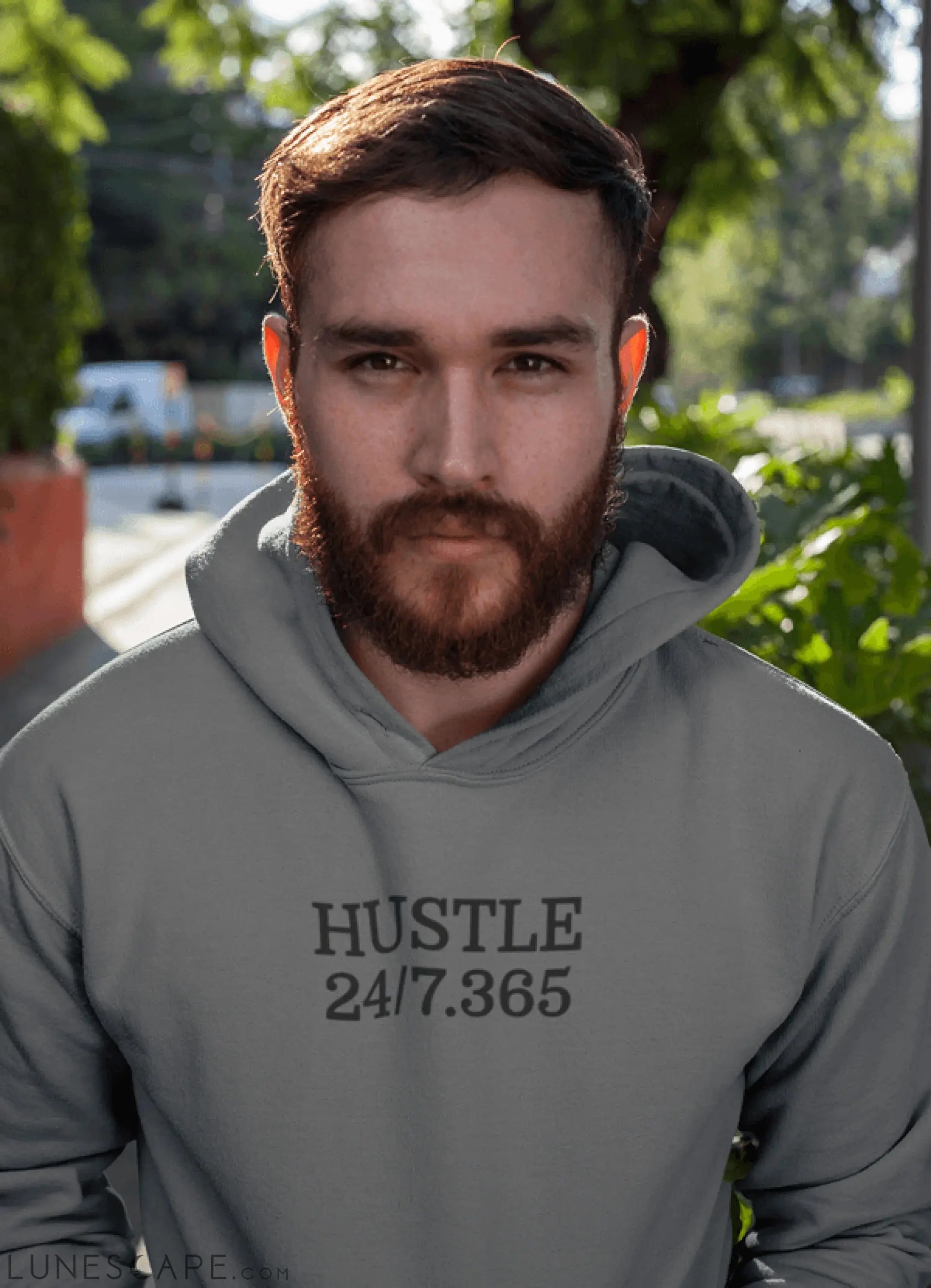 HUSTLE HARDER HOODED SWEATSHIRT LUNESCAPE