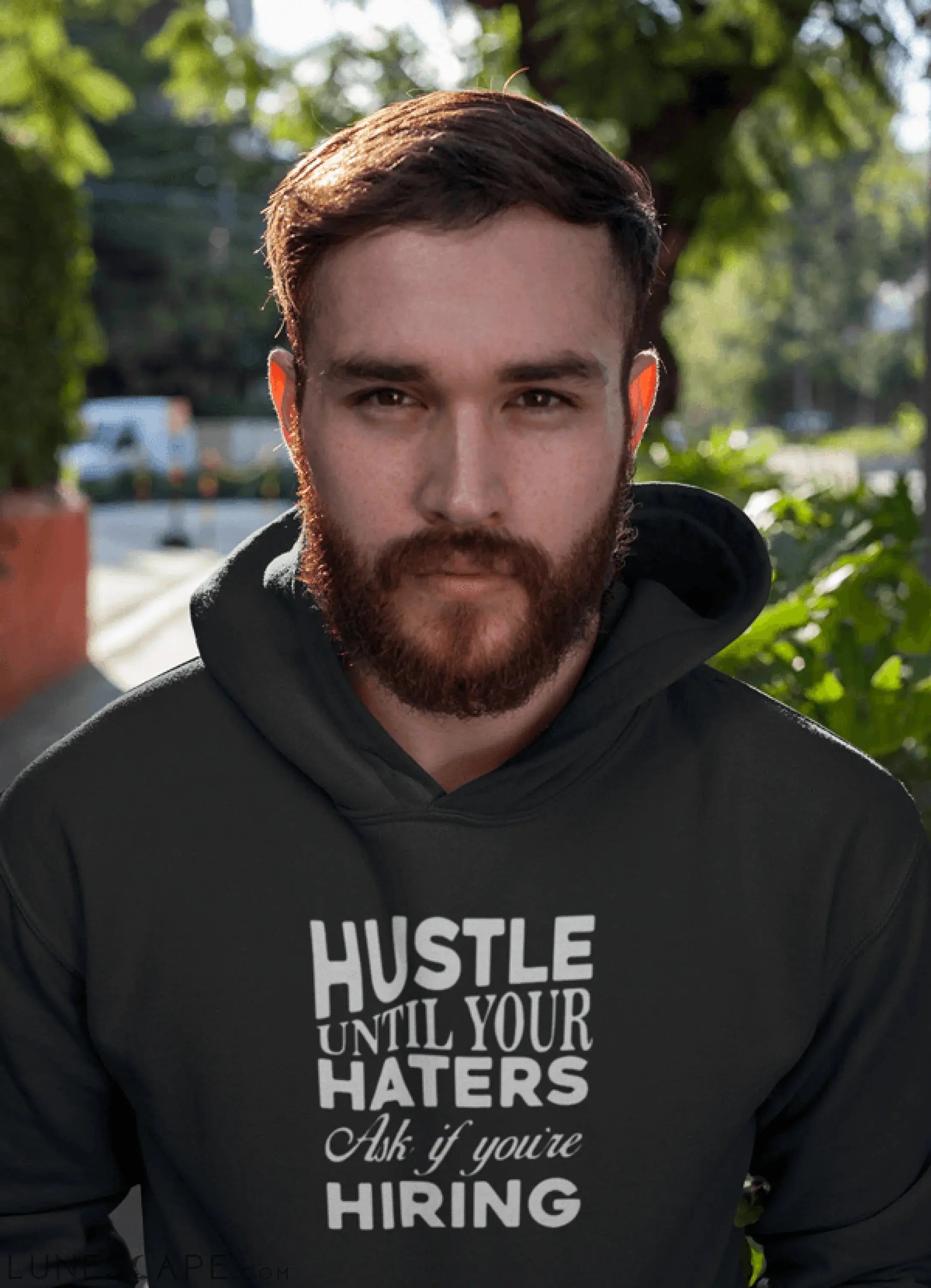 HUSTLE HATERS HOODED SWEATSHIRT LUNESCAPE