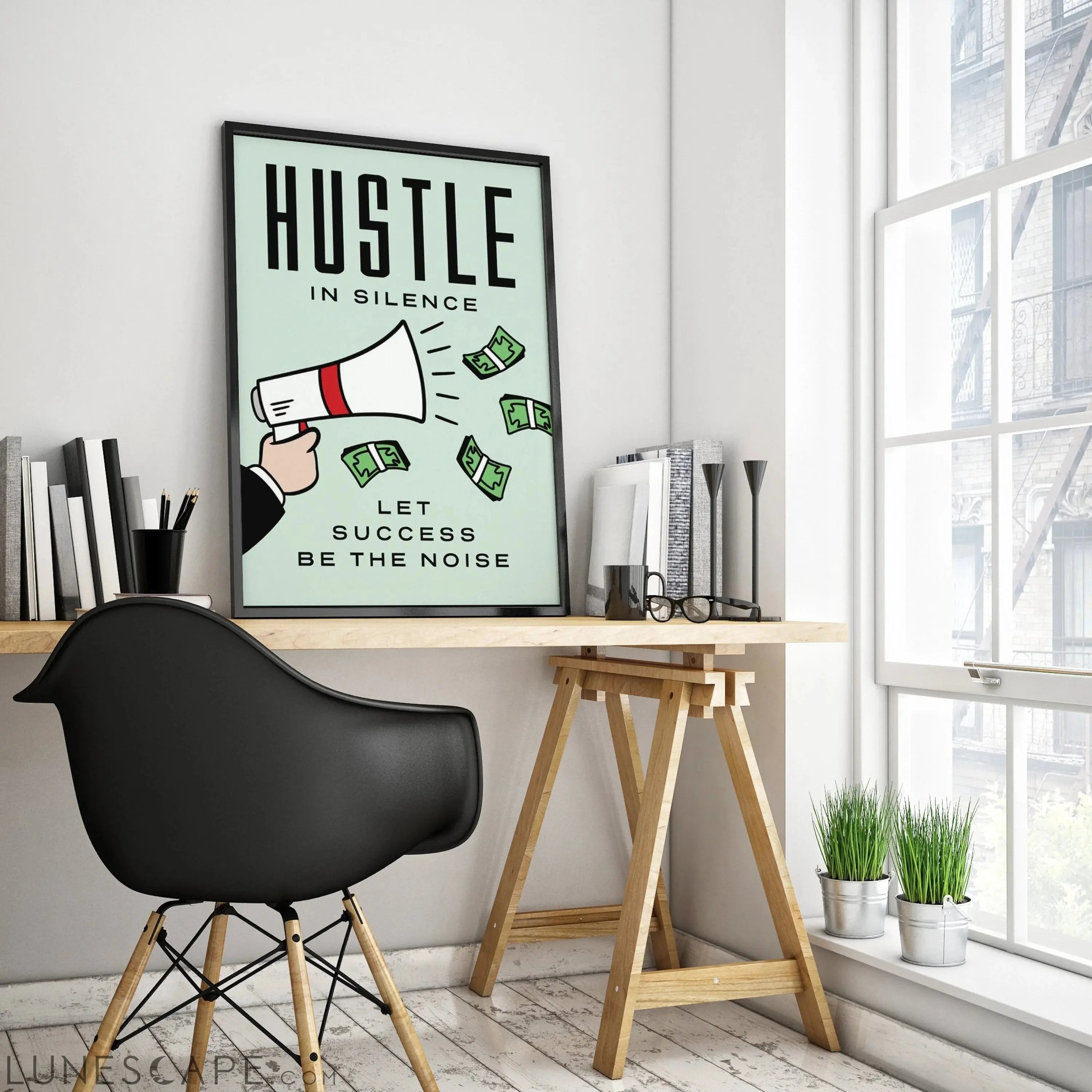 Hustle in Silence Poster LUNESCAPE