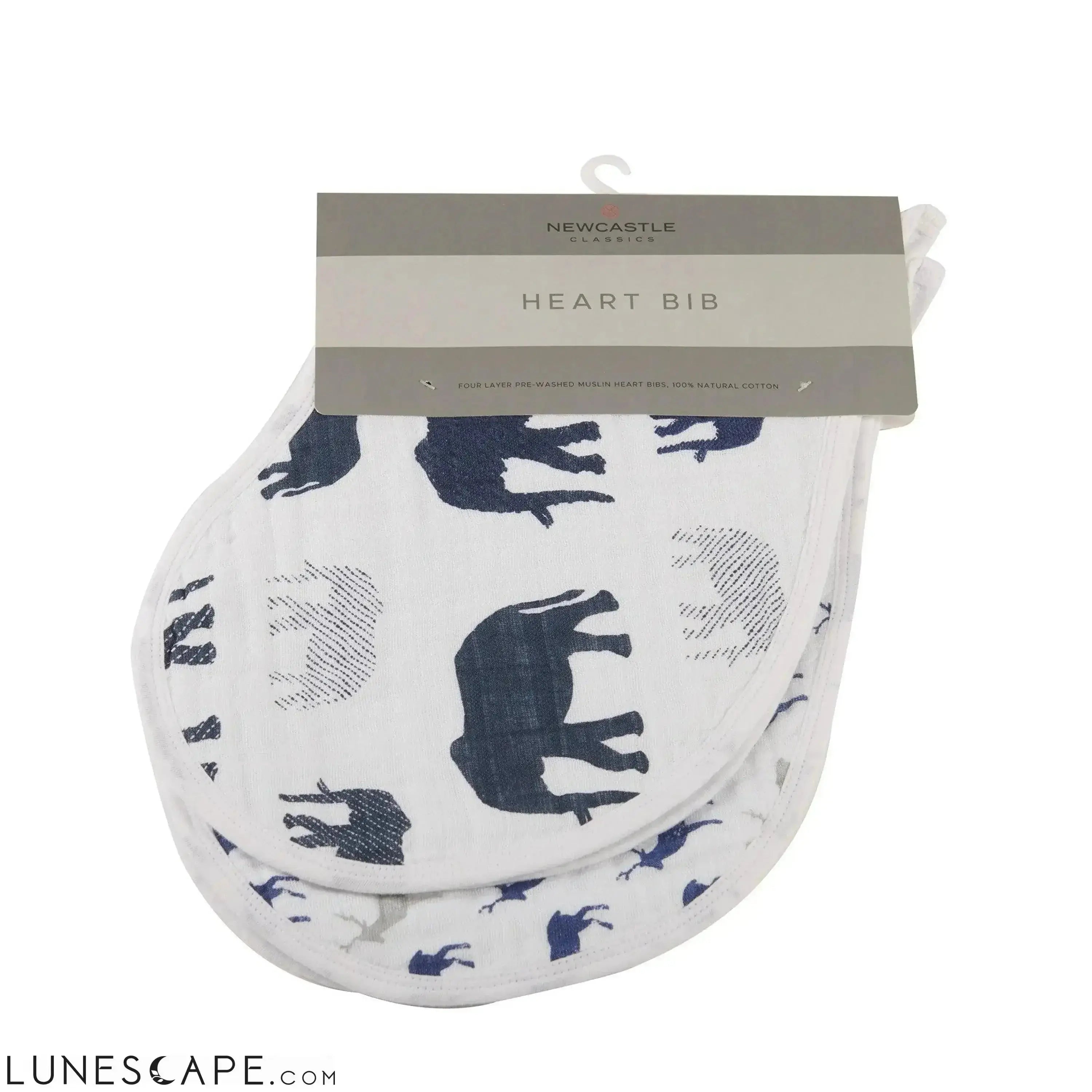 In The Wild Elephant Heart Bibs - Set of 2 LUNESCAPE