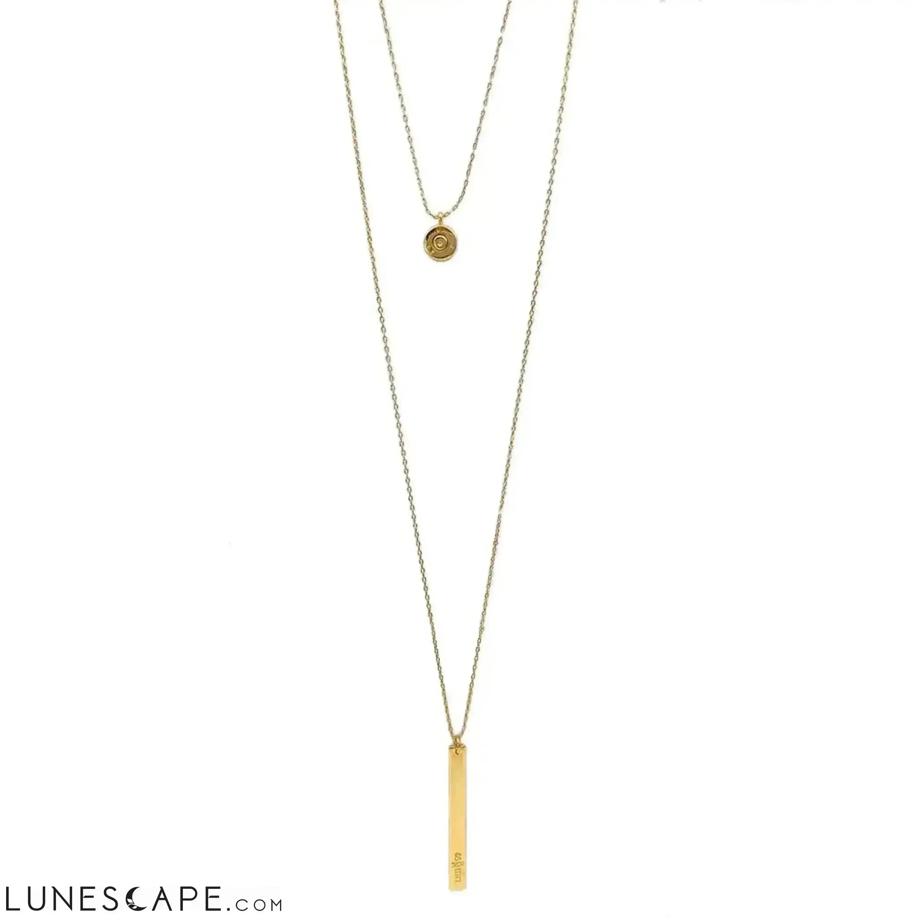 Layered Bar Bullet Necklace LUNESCAPE