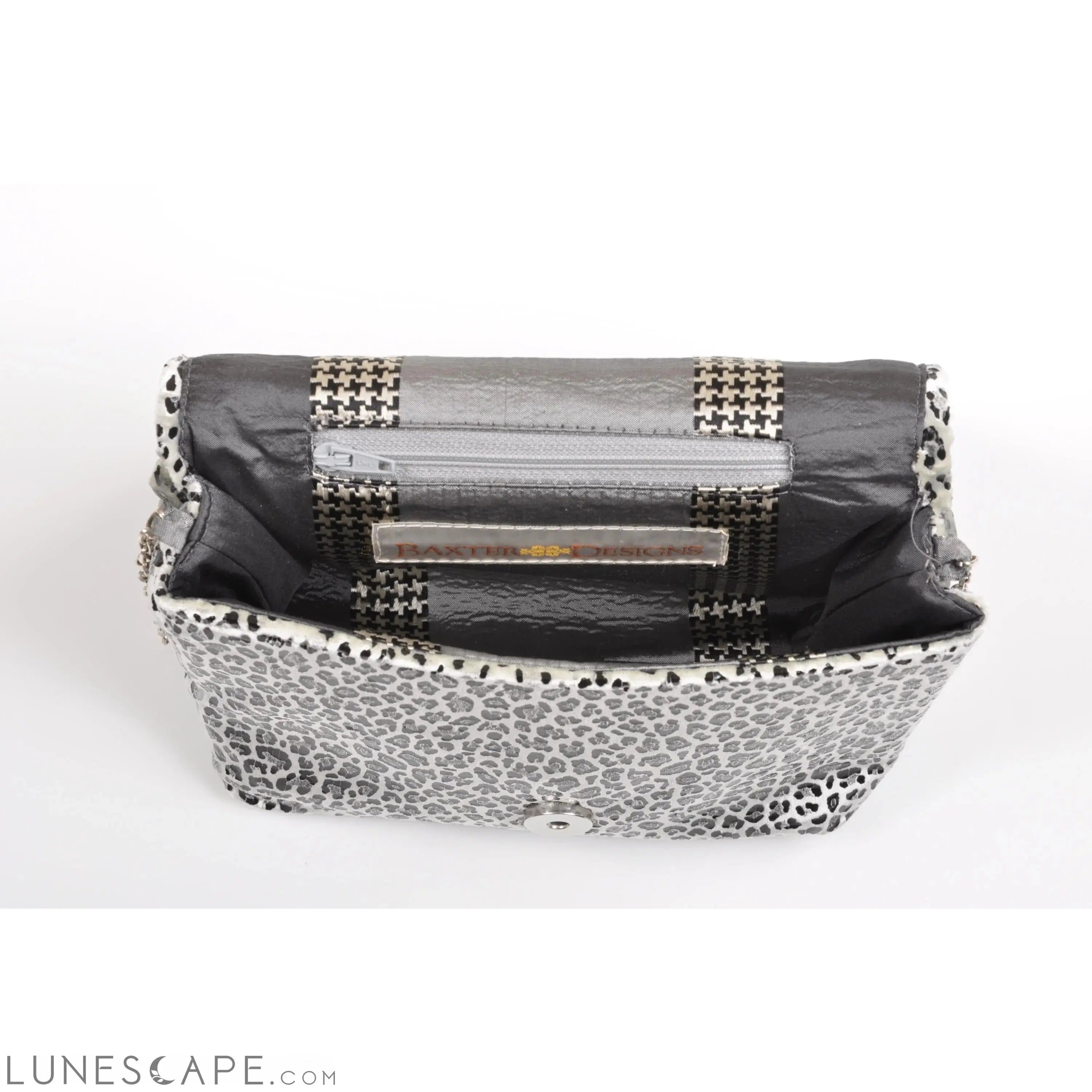 Leopard Silver Square Clutch LUNESCAPE