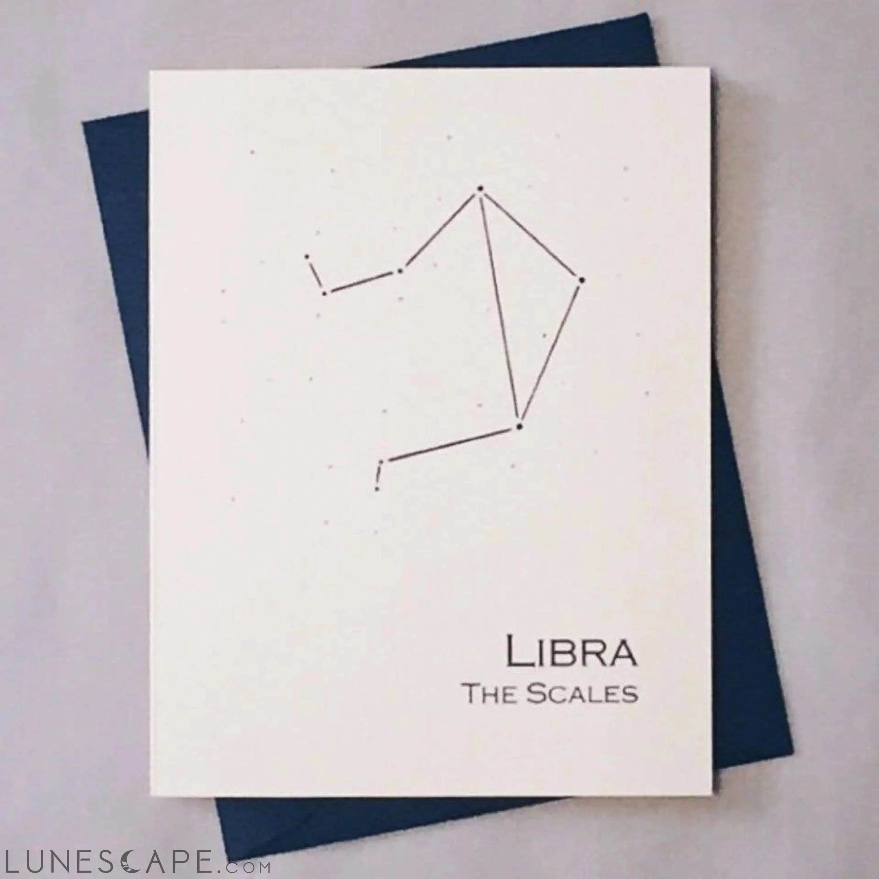 Libra Constellation Zodiac Sign Birthday Card LUNESCAPE