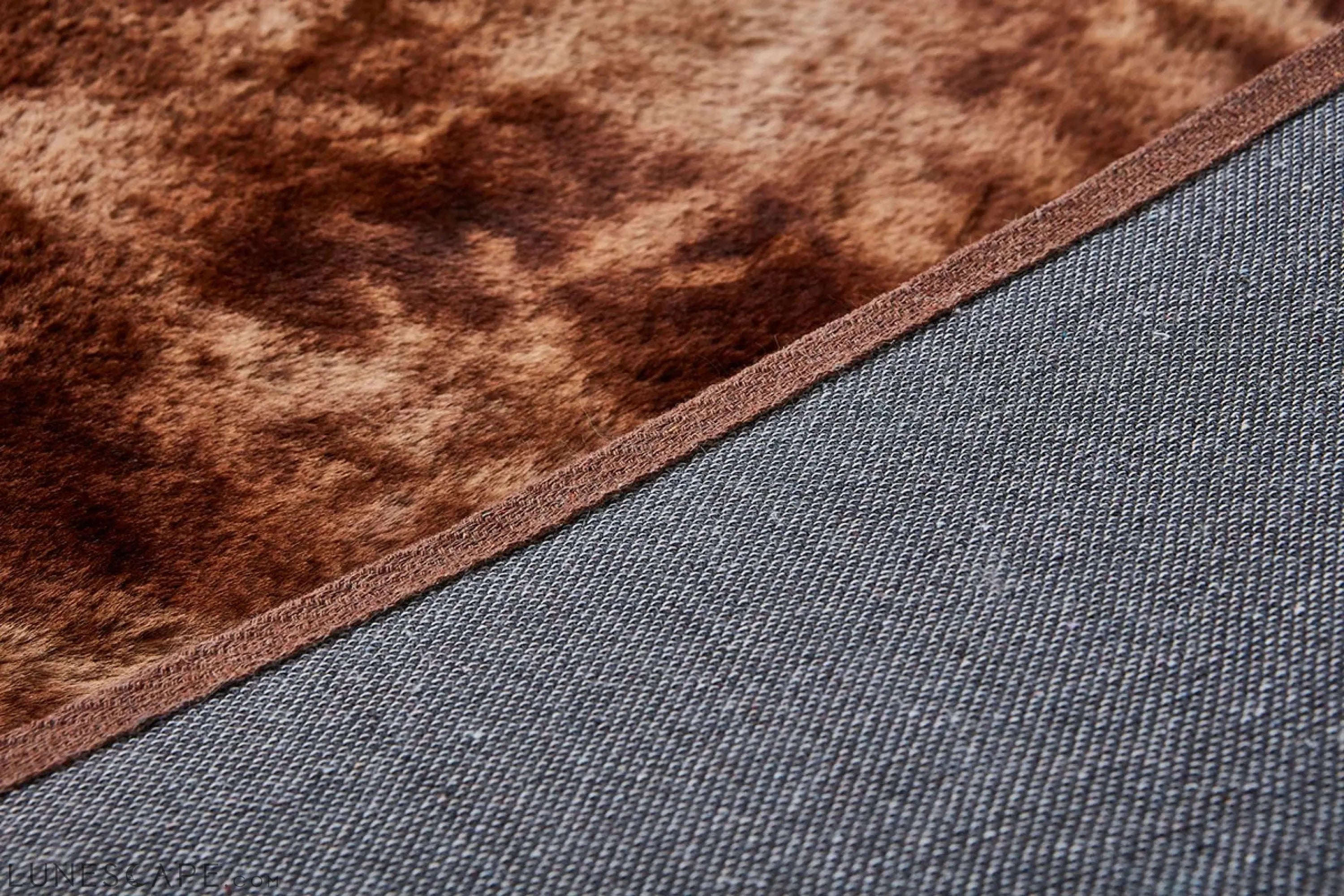 Lily Luxury Brown Tie-Die Chinchilla Faux Fur Area Rug LUNESCAPE