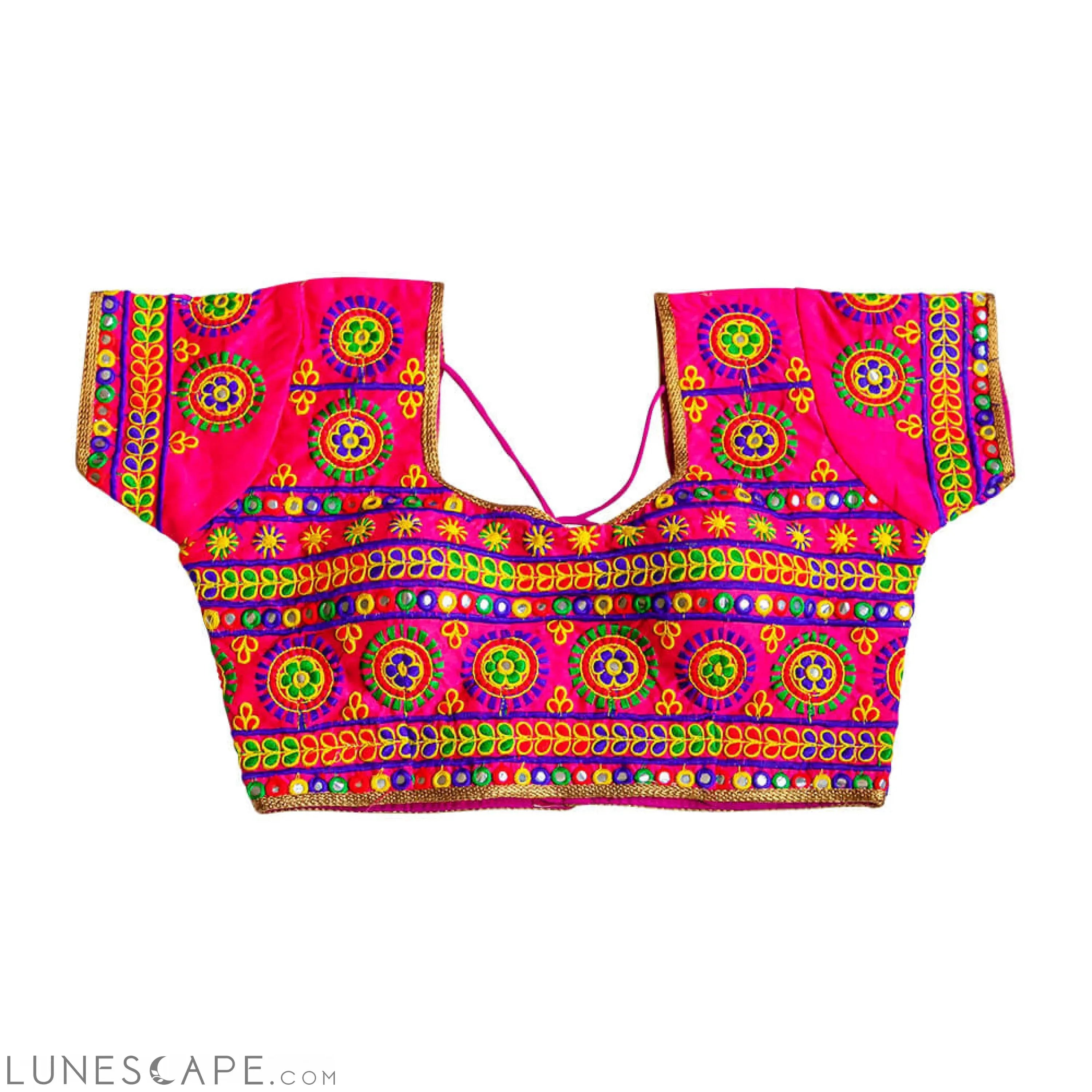Multi Color Saree Bloue With Kutchi Embroidery LUNESCAPE