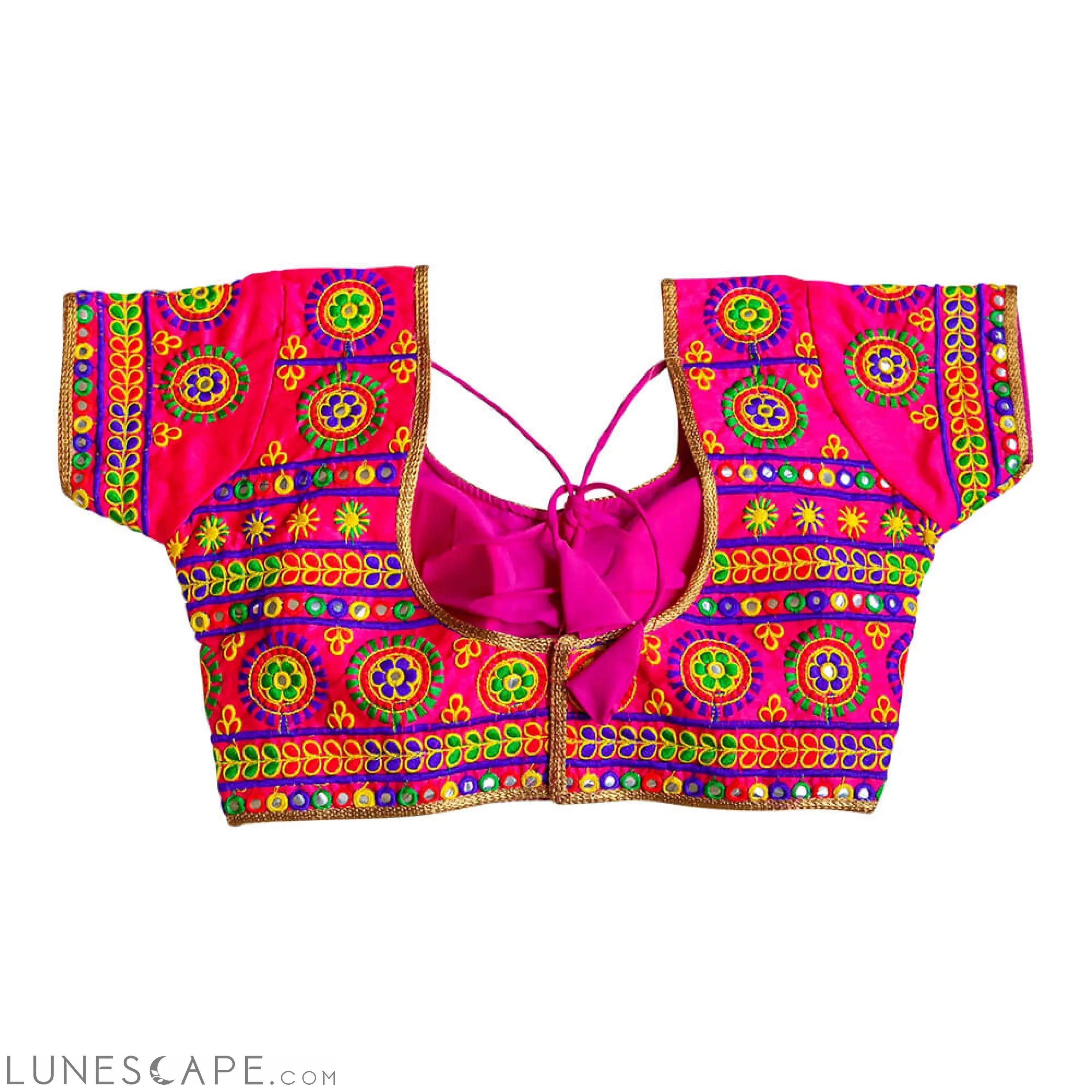 Multi Color Saree Bloue With Kutchi Embroidery LUNESCAPE