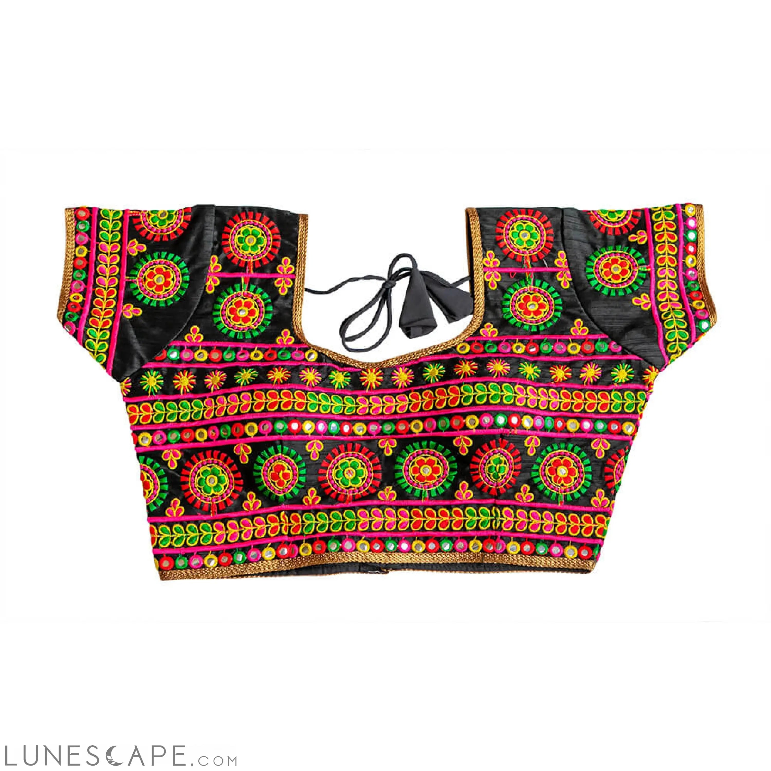 Multi Color Saree Bloue With Kutchi Embroidery LUNESCAPE