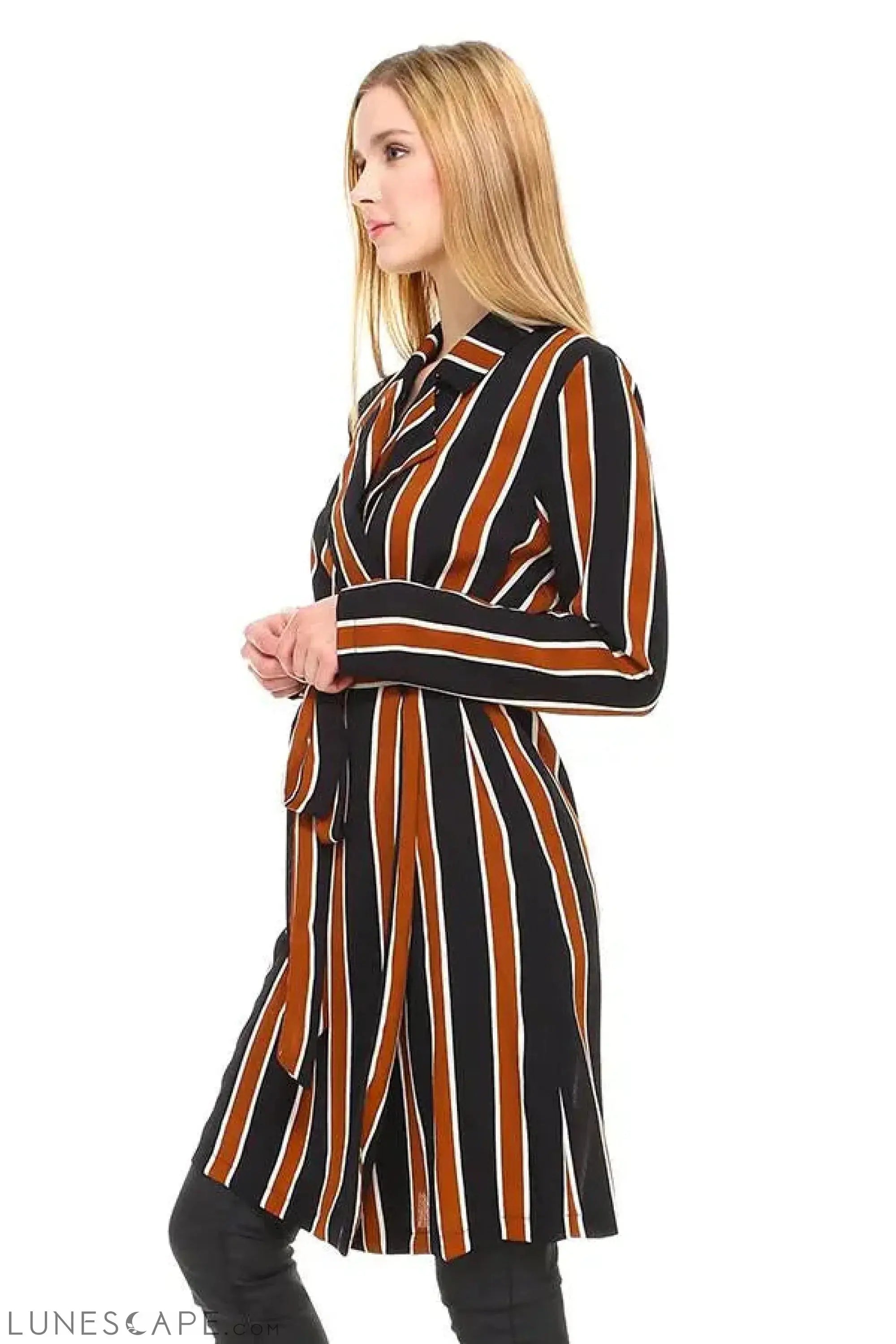 Multi Stripe Long Blazer LUNESCAPE