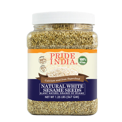 White Sesame Seeds Raw Unhulled - Calcium & Iron Superfood Jar LUNESCAPE