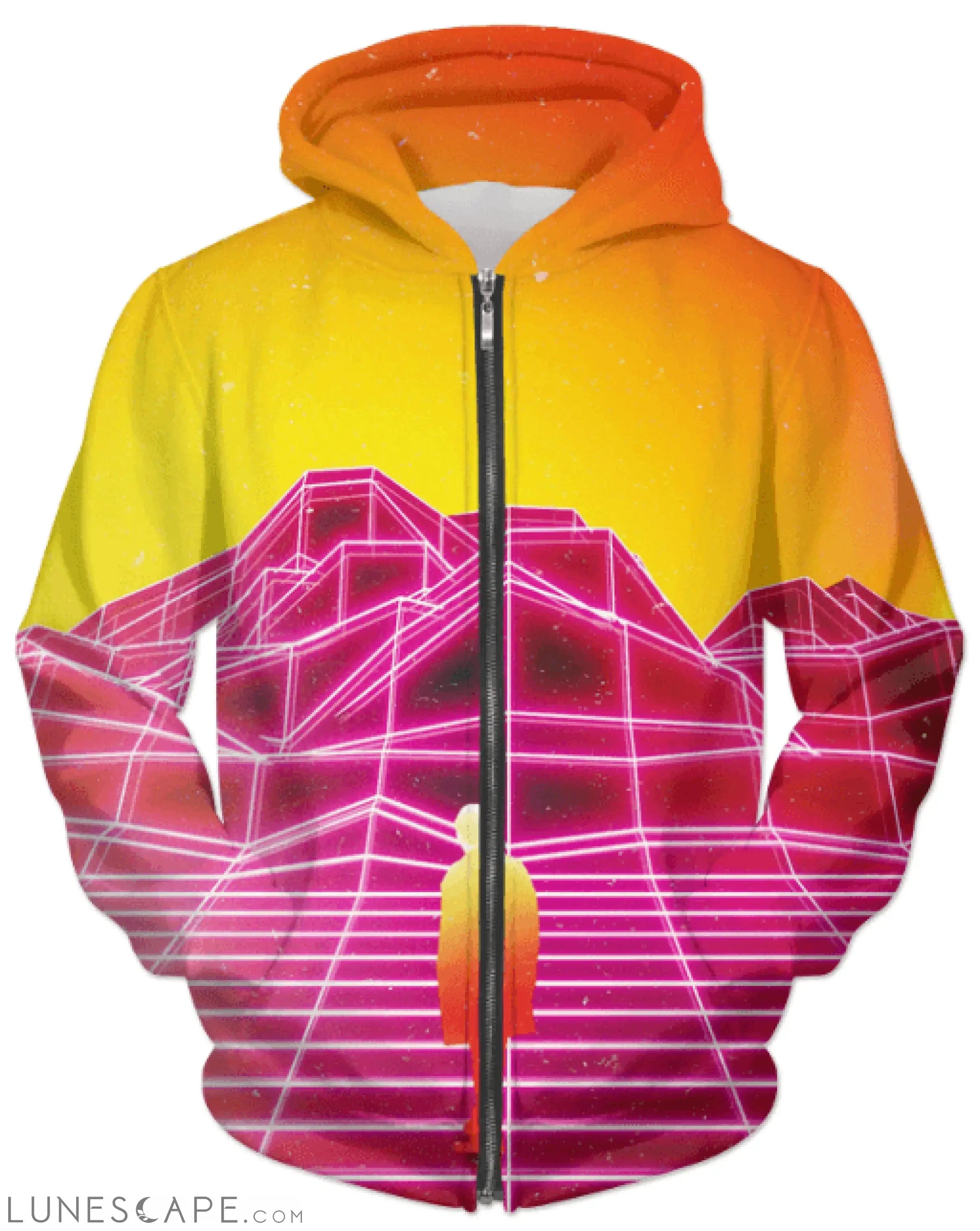 Neon Lights Zipper Hoodie LUNESCAPE