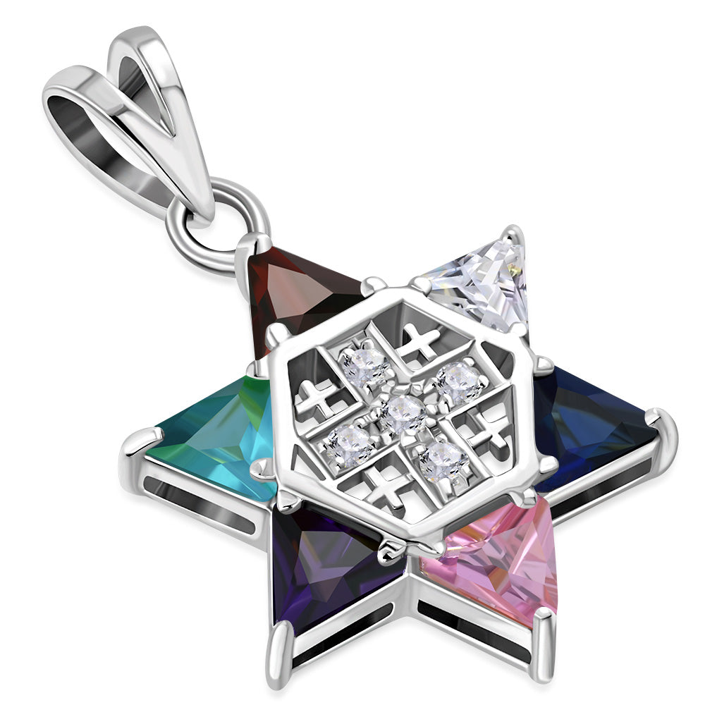 Jerusalem Star of David Silver Pendant