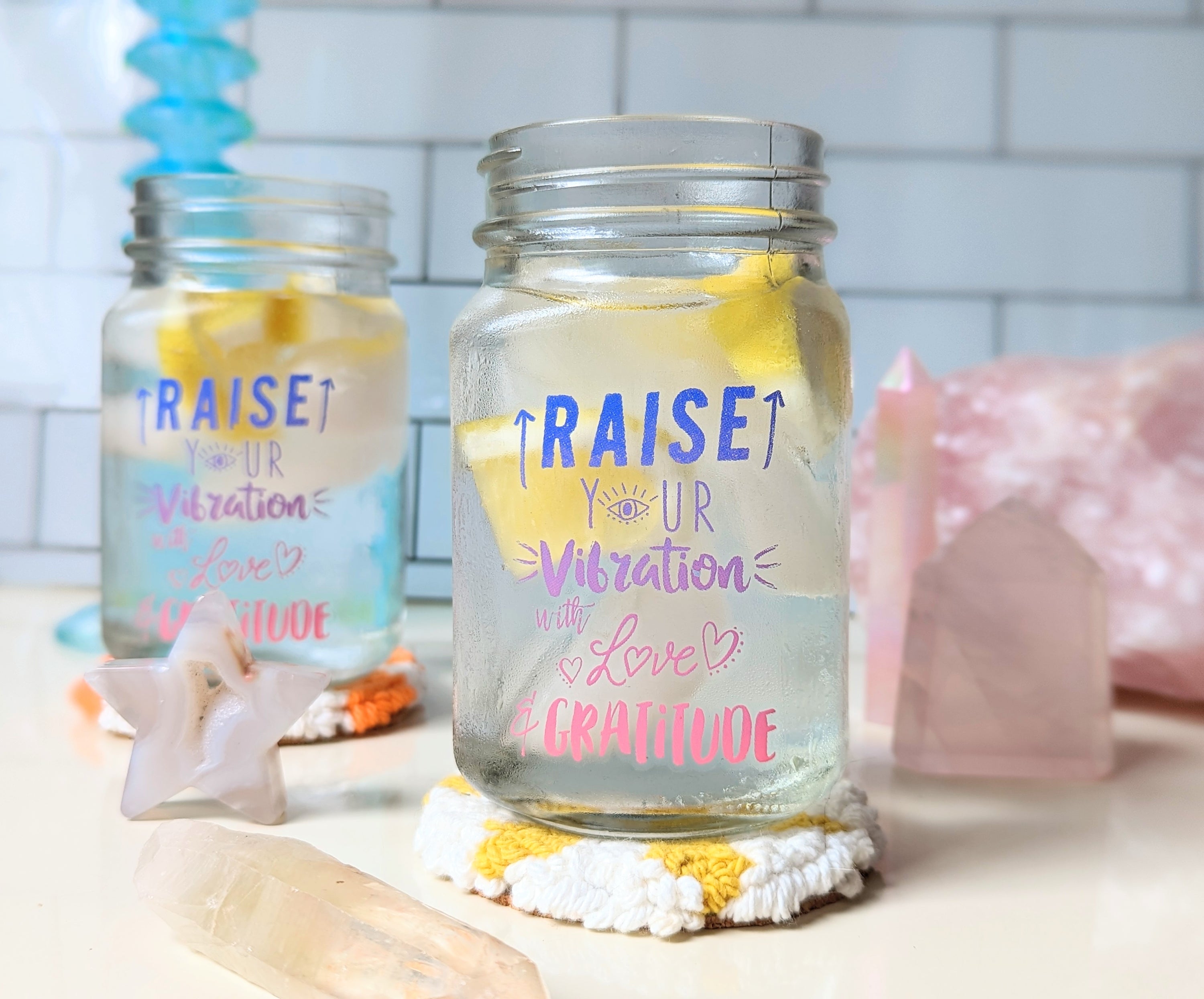 Raise Your Vibration Mason Jars (Set of 2) LUNESCAPE