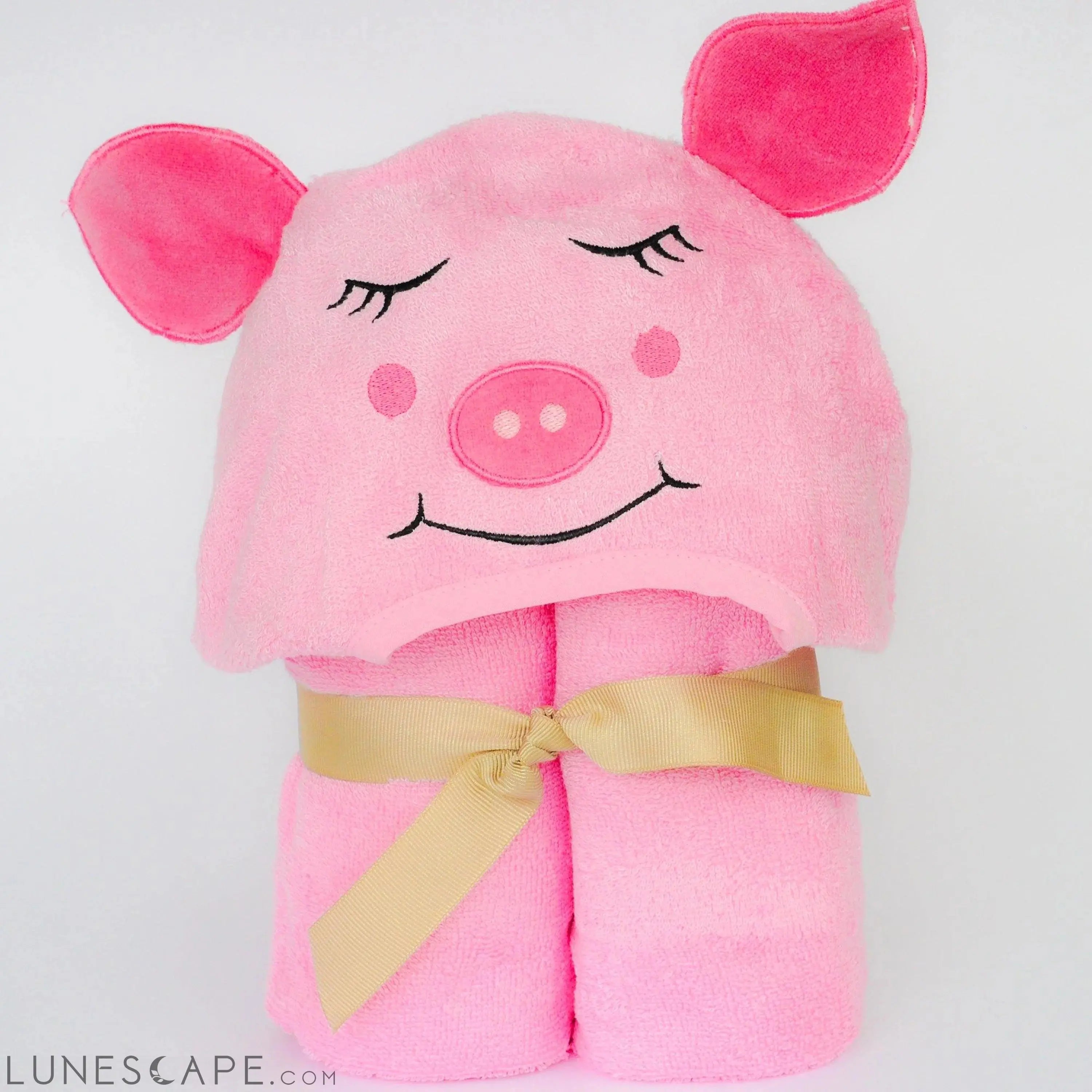 Piggy Hooded Bamboo Towel - Child Size LUNESCAPE
