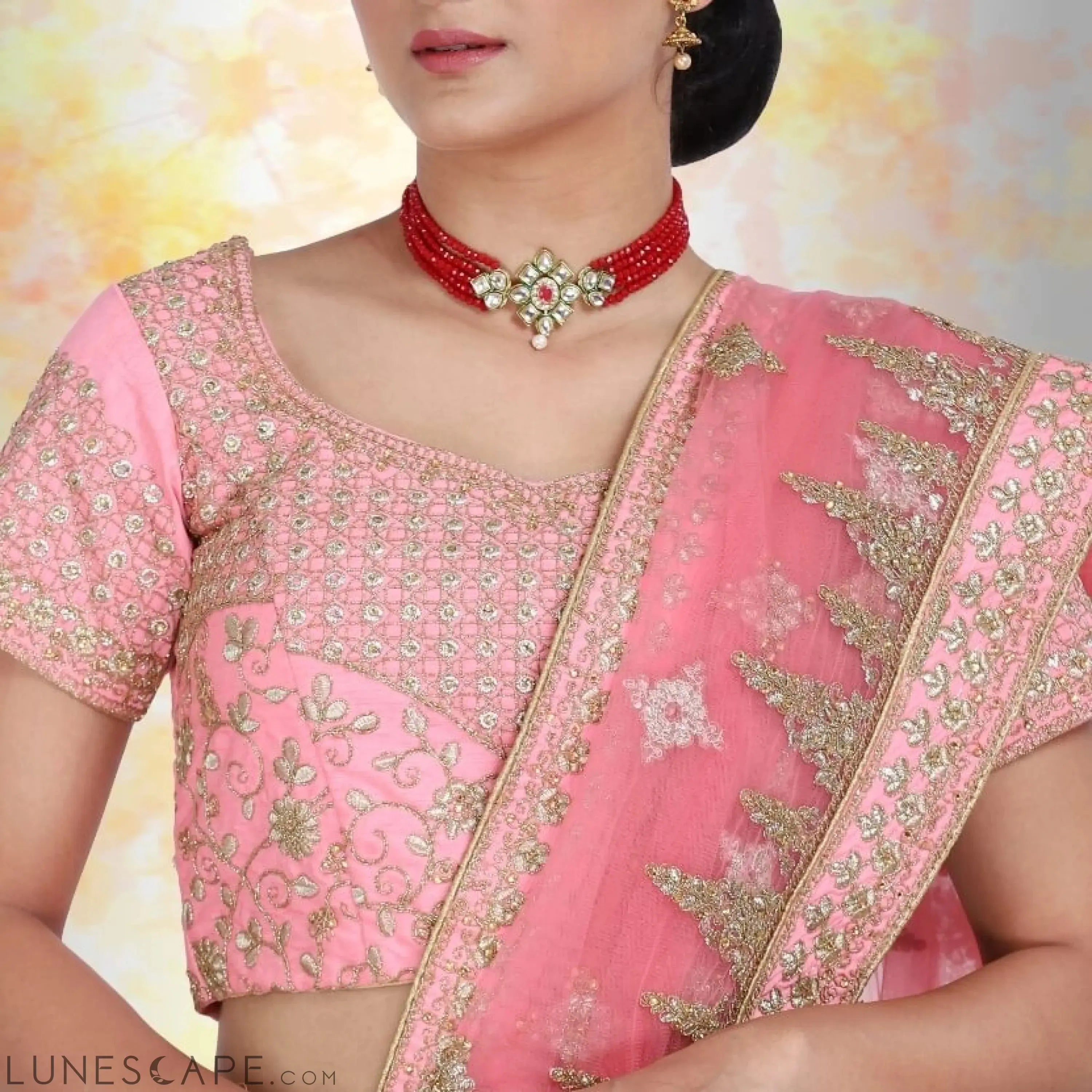 Pink Bridal Lehenga for Wedding LUNESCAPE