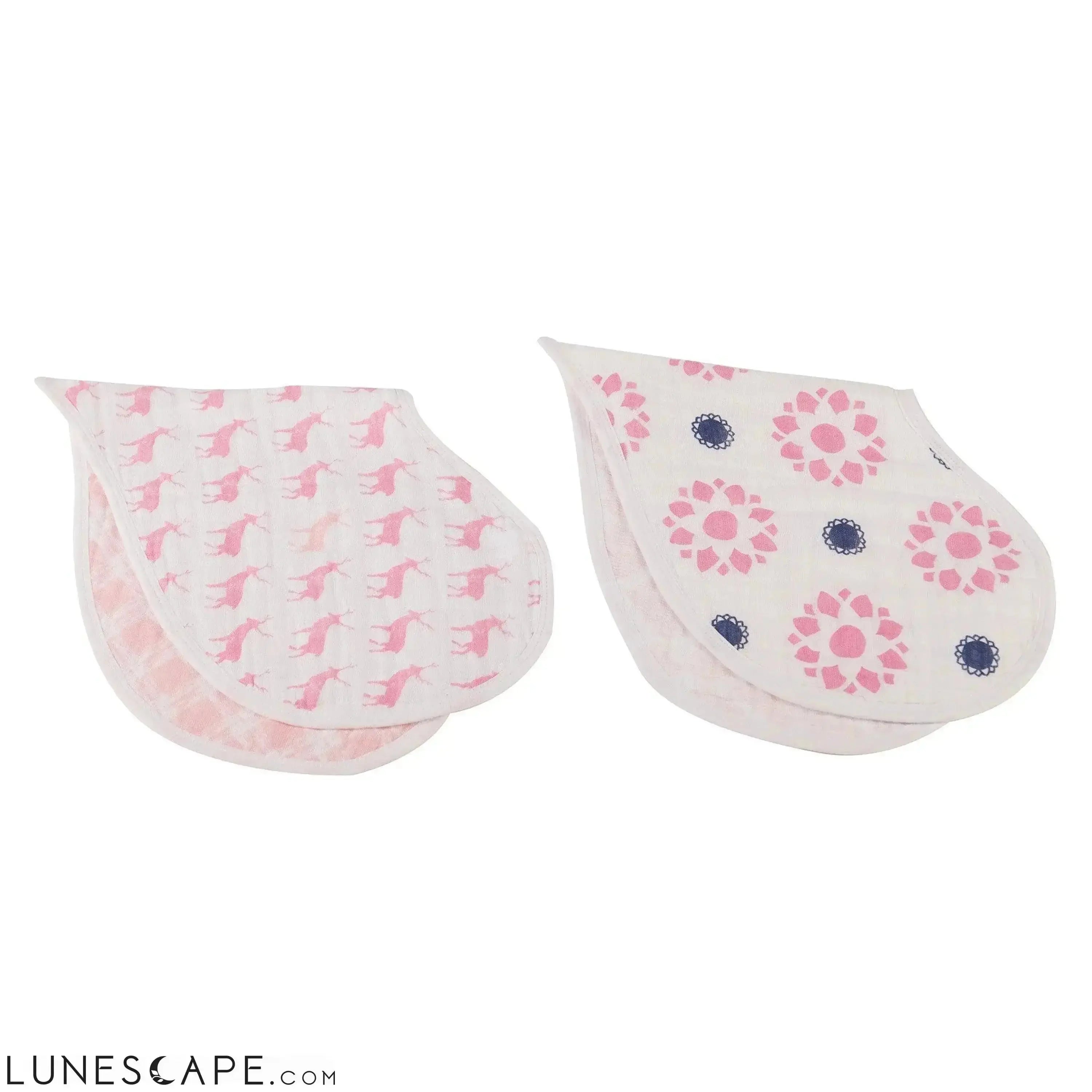 Pop of Pink Heart Bibs - Set of 2 LUNESCAPE