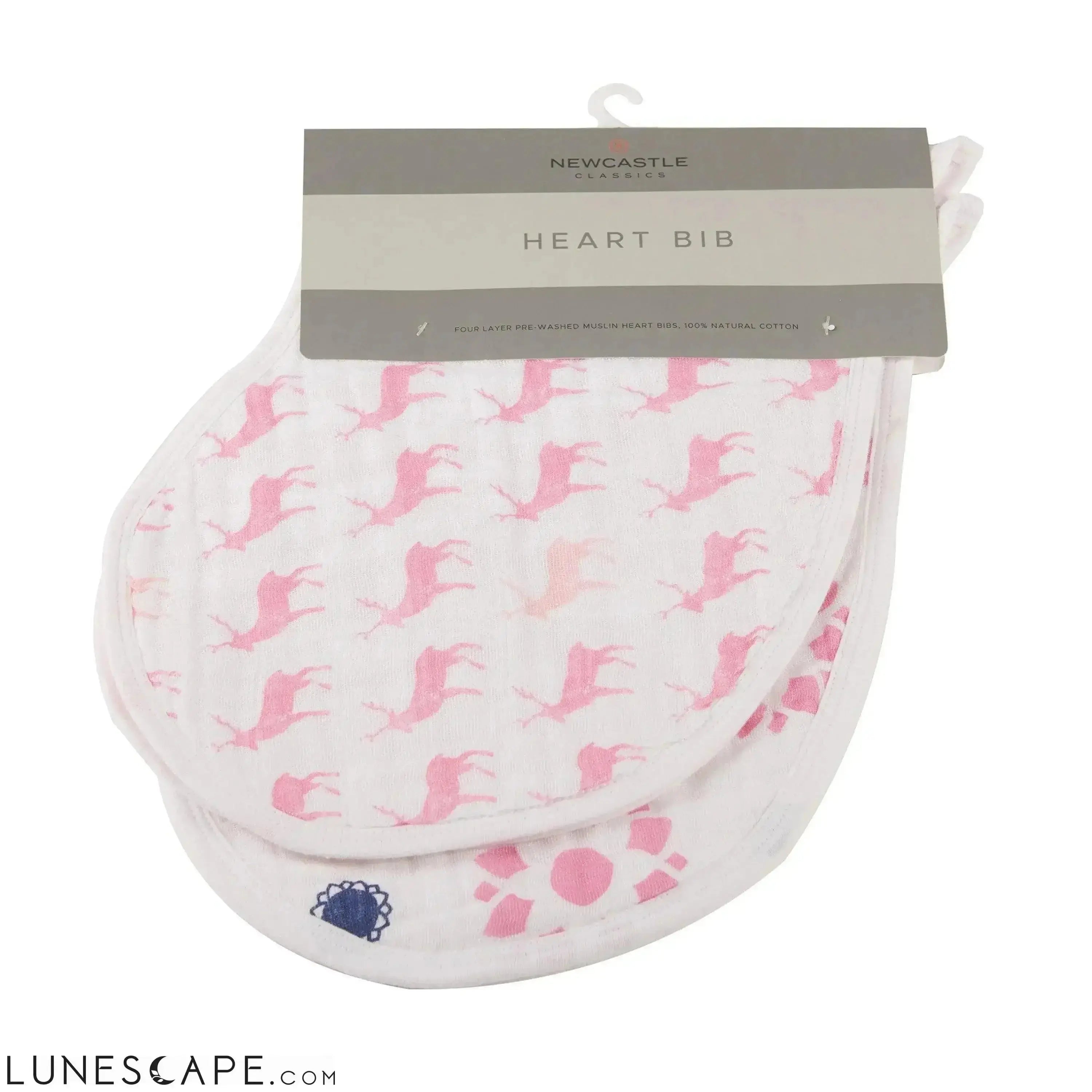 Pop of Pink Heart Bibs - Set of 2 LUNESCAPE