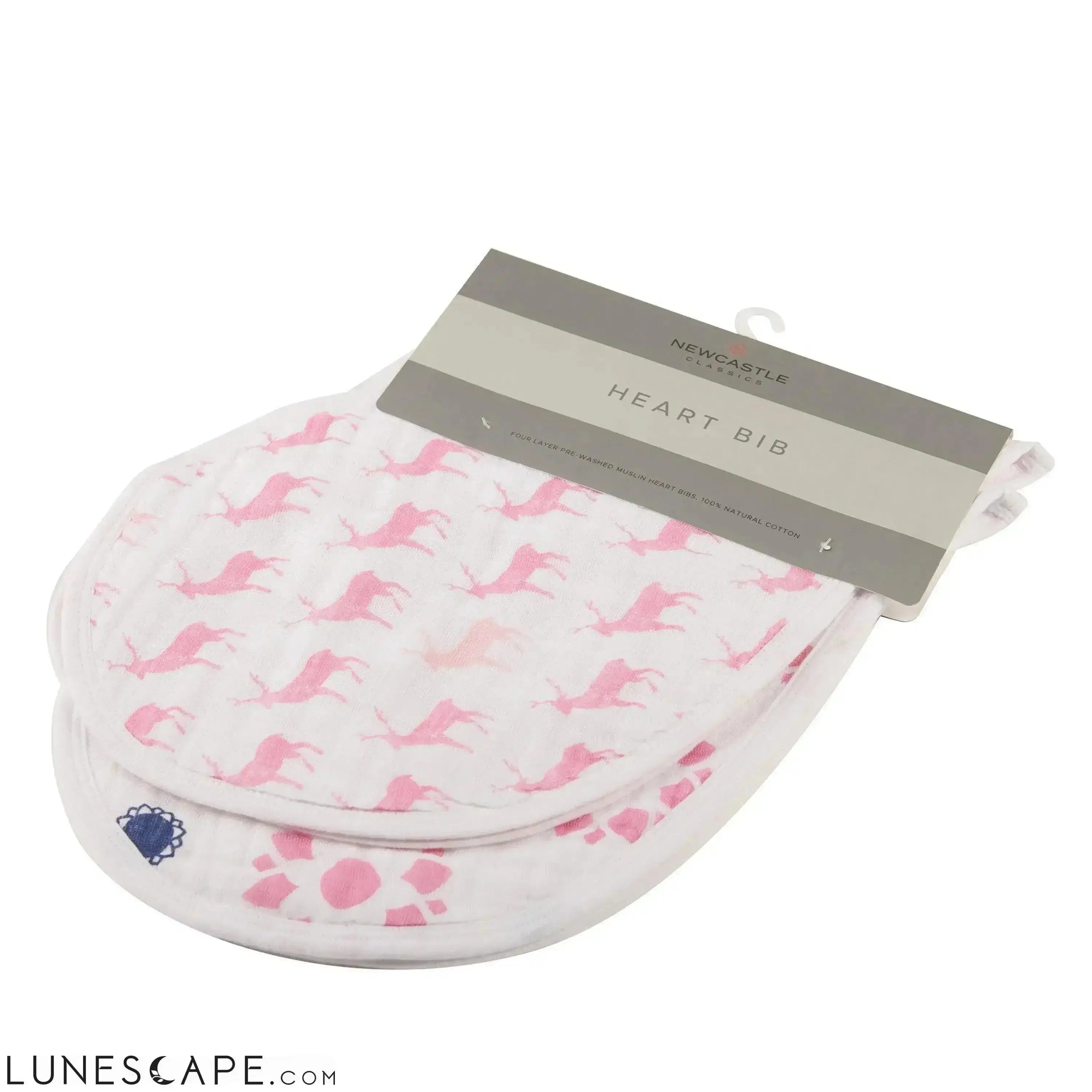 Pop of Pink Heart Bibs - Set of 2 LUNESCAPE